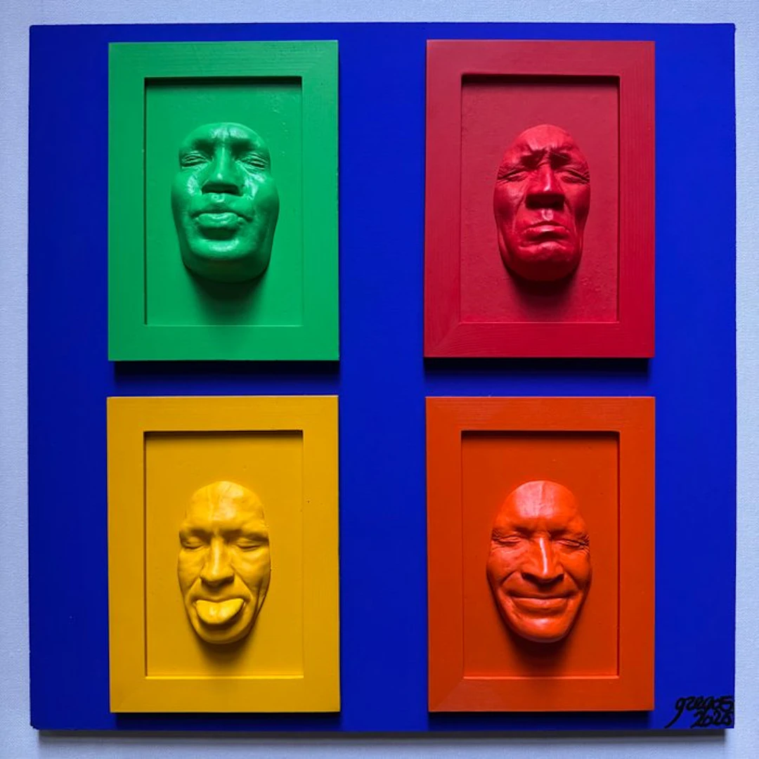 gregos - Colored frames on blue background