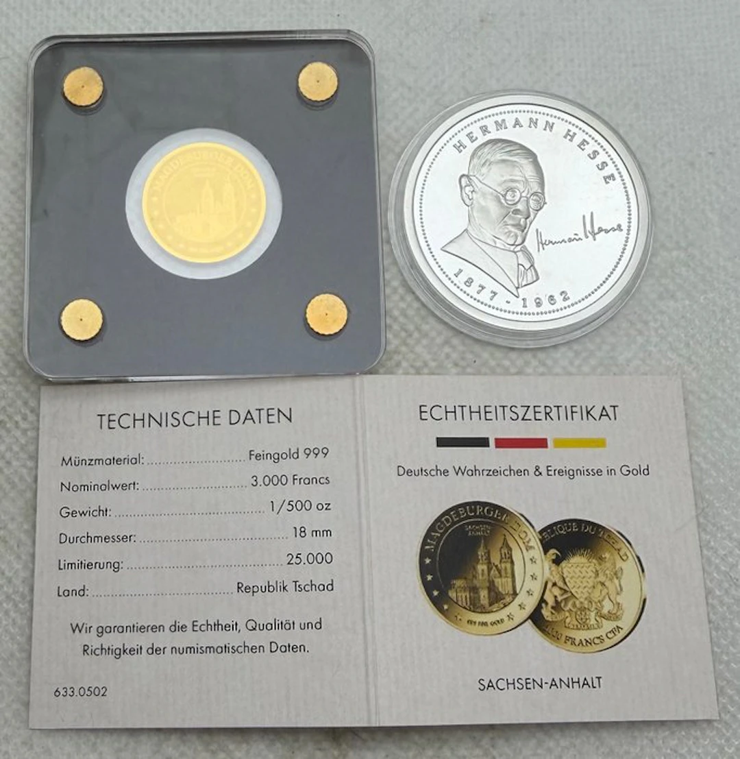 Germany. Herman Hesse & Sachsen , oro 24 kilates y plata (No reserve price)