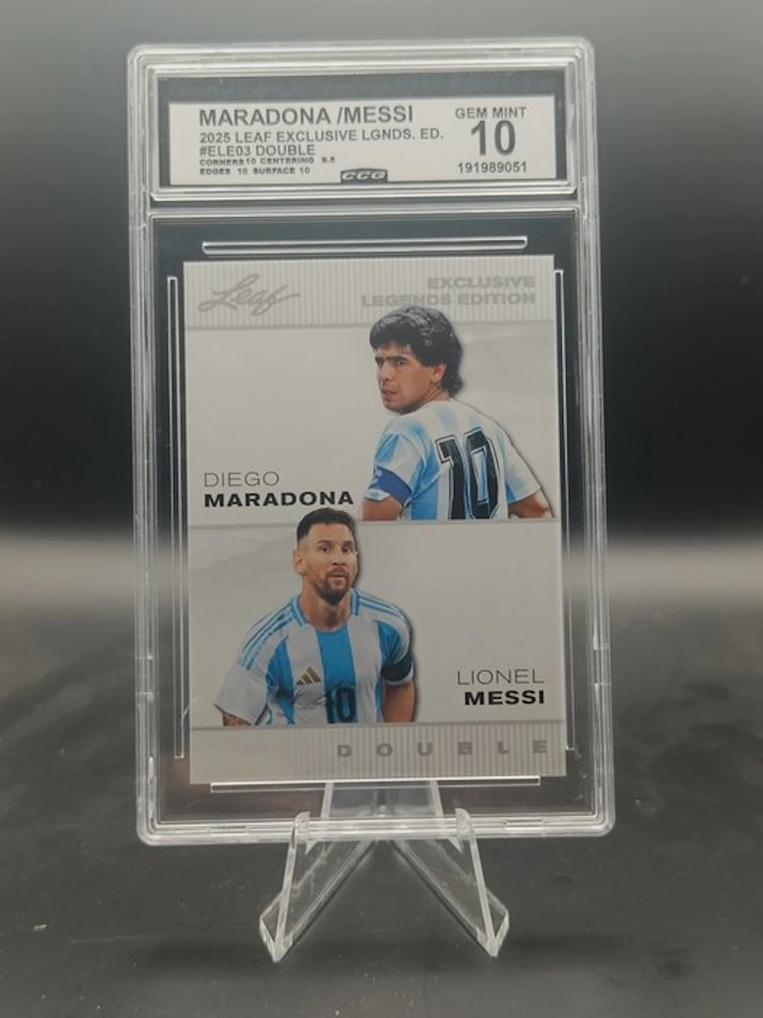 Leaf 2025 Maradona Messi #ELE03 - CCC 10 Graded card