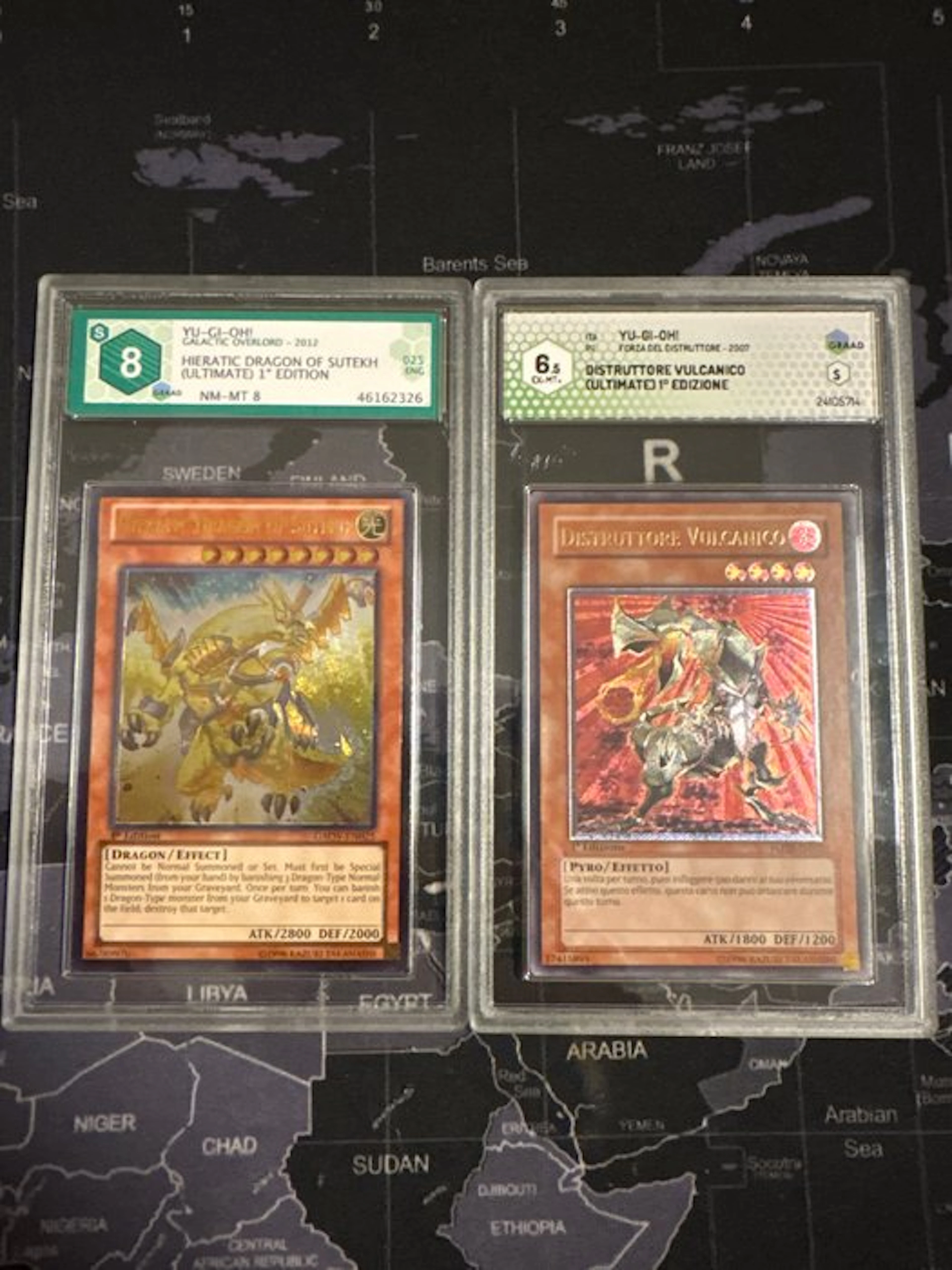 Konami - 2 Graded card - Yu-Gi-Oh! - Hieratic Dragon of...