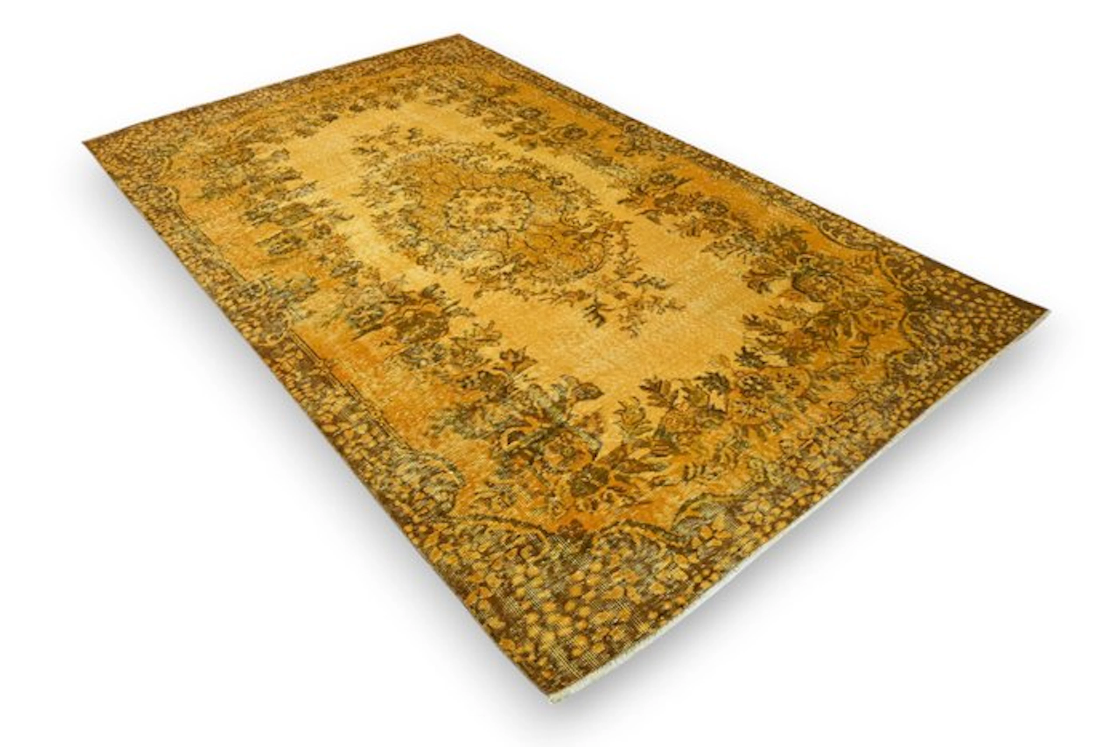 Yellow 'Gold' vintage - Rug - 290 cm - 175 cm - with certificate