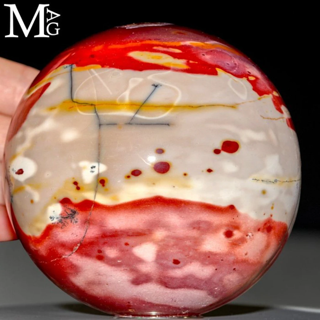 Australian Mookaite Sphere with Vivid Patterns...