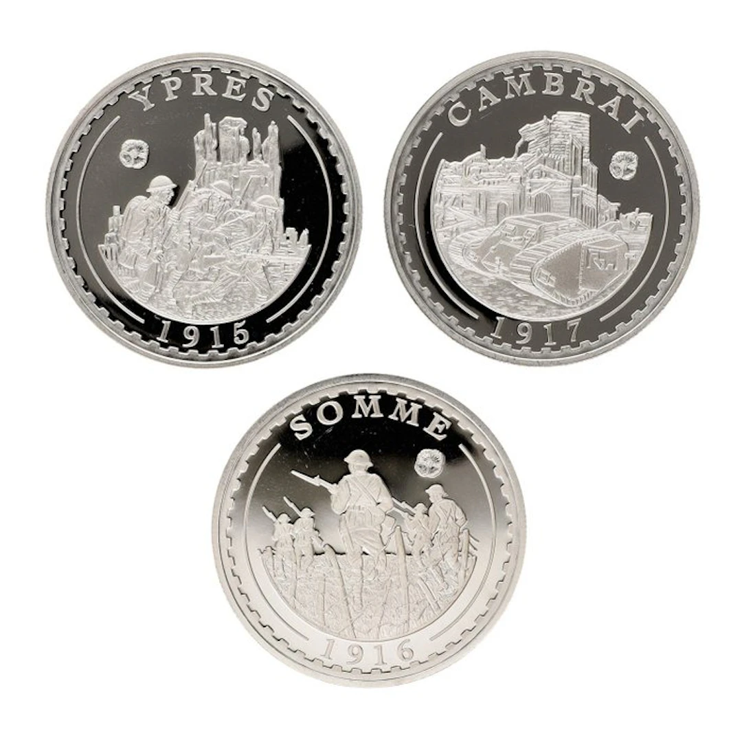 Gibraltar. 1 Crown 2016 - "Battles in World War I" (3 stuks) (No reserve price)