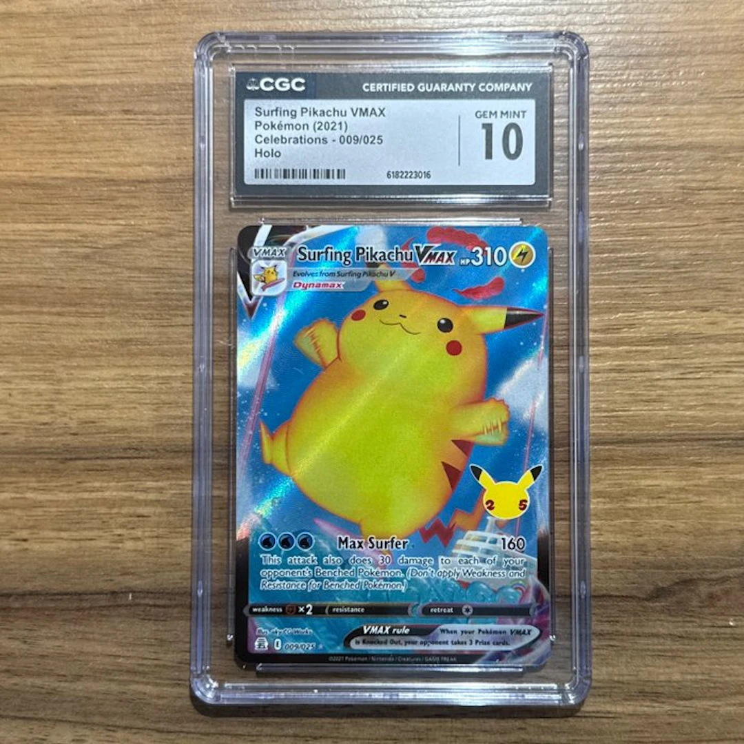 Pokémon Graded card - Surfing Pikachu 25th Celebrations 009 - CGC 10