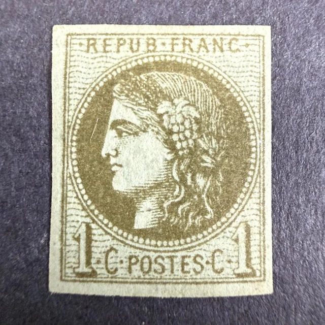 France - Yvert 39A "Bordeaux 1c olive" mint * with hinge. TB/B