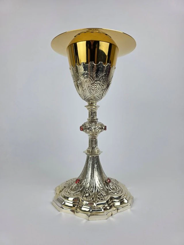 Chalice (2) - Metal, Silverplated - Large liturgical chalice