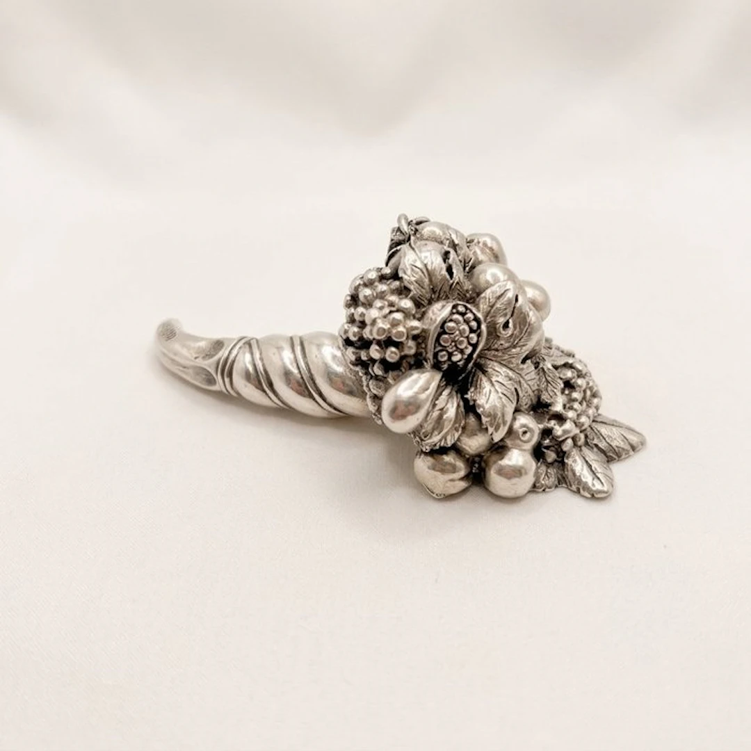 Sculpture, Cornucopia rivestita argento Fratelli Magrino - 4 cm - Silverplated