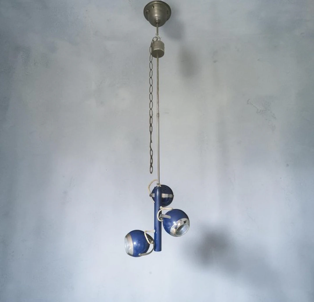 Ceiling lamp - Eyeball - Metal, Chrome - Space age of the 1970s