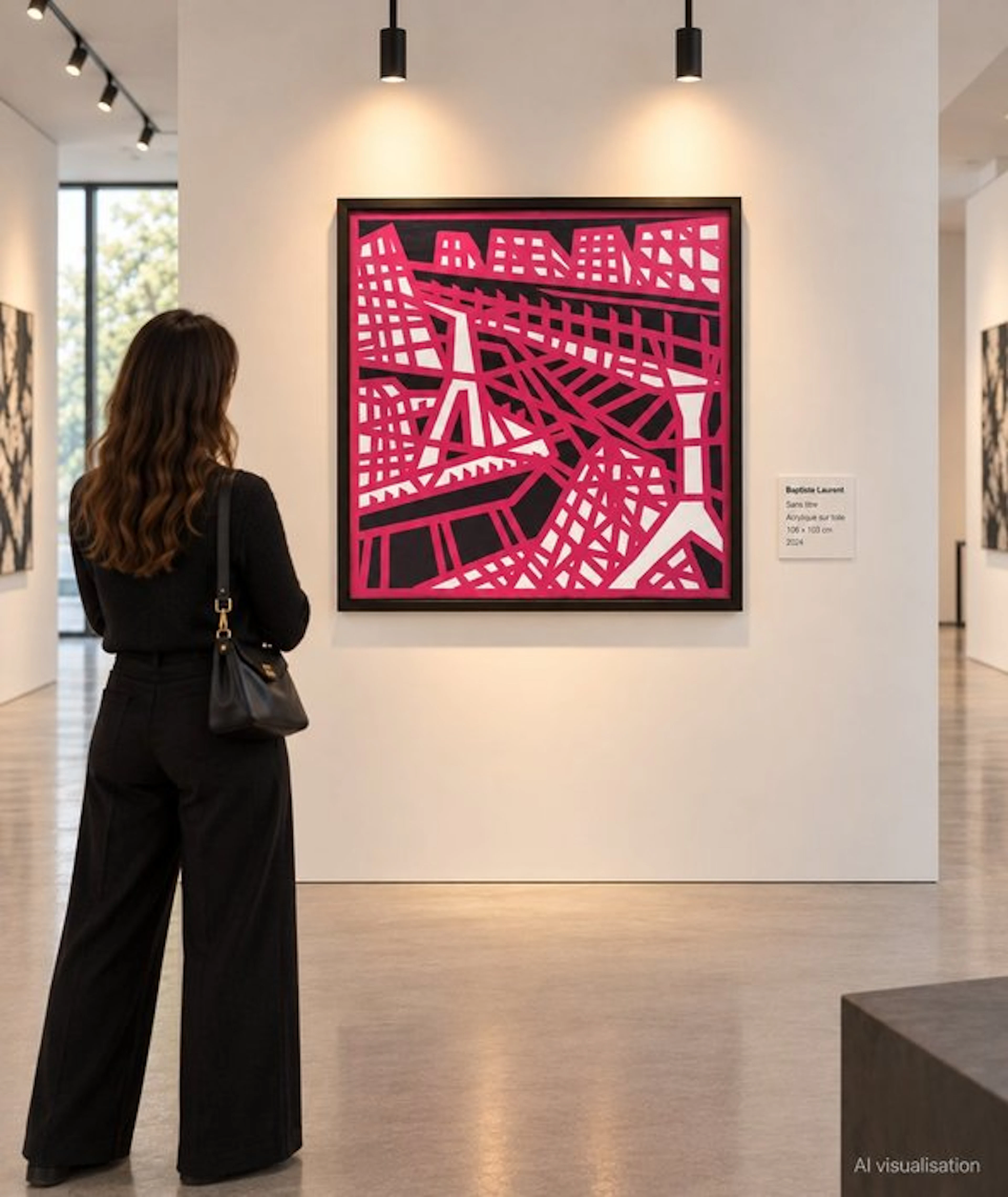 Baptiste Laurent - "Red bridge", XL, acrylic on paper, 2015