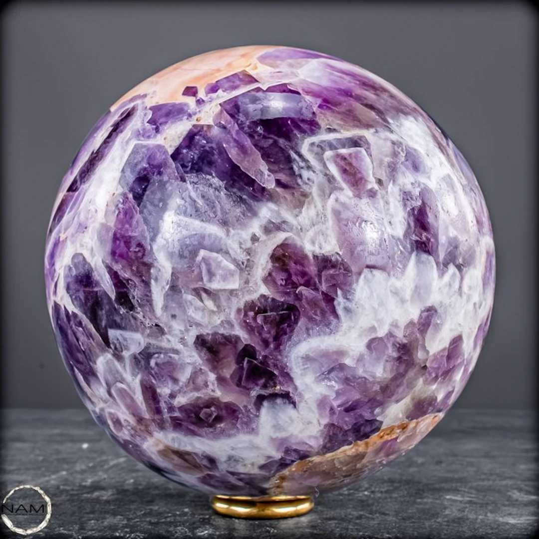 Exclusive prasiolite-amethyst sphere – Fascinating nature...