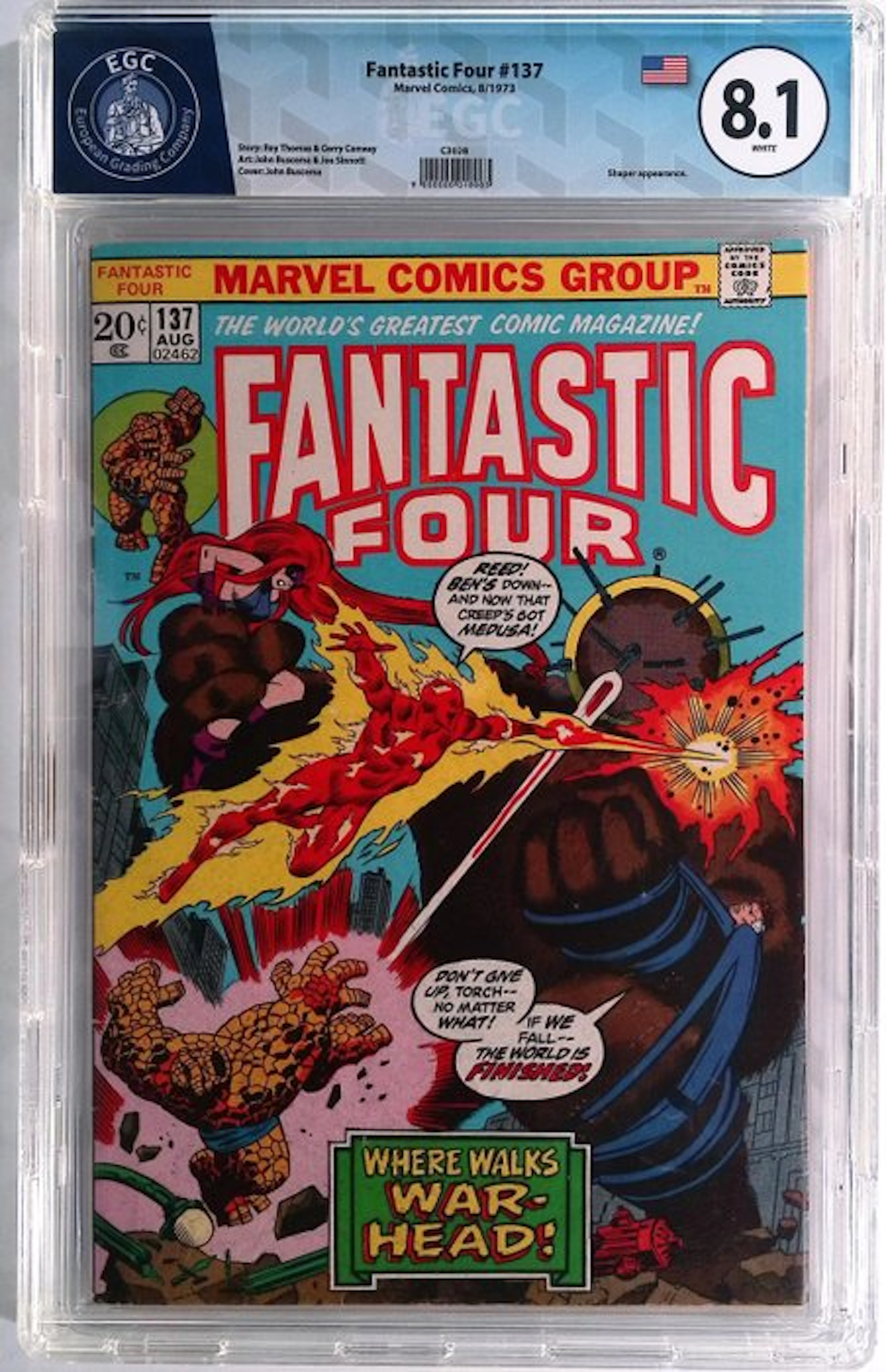 Fantastic Four #137 - EGC 8.1 - 1 Graded comic - First edition - 1973