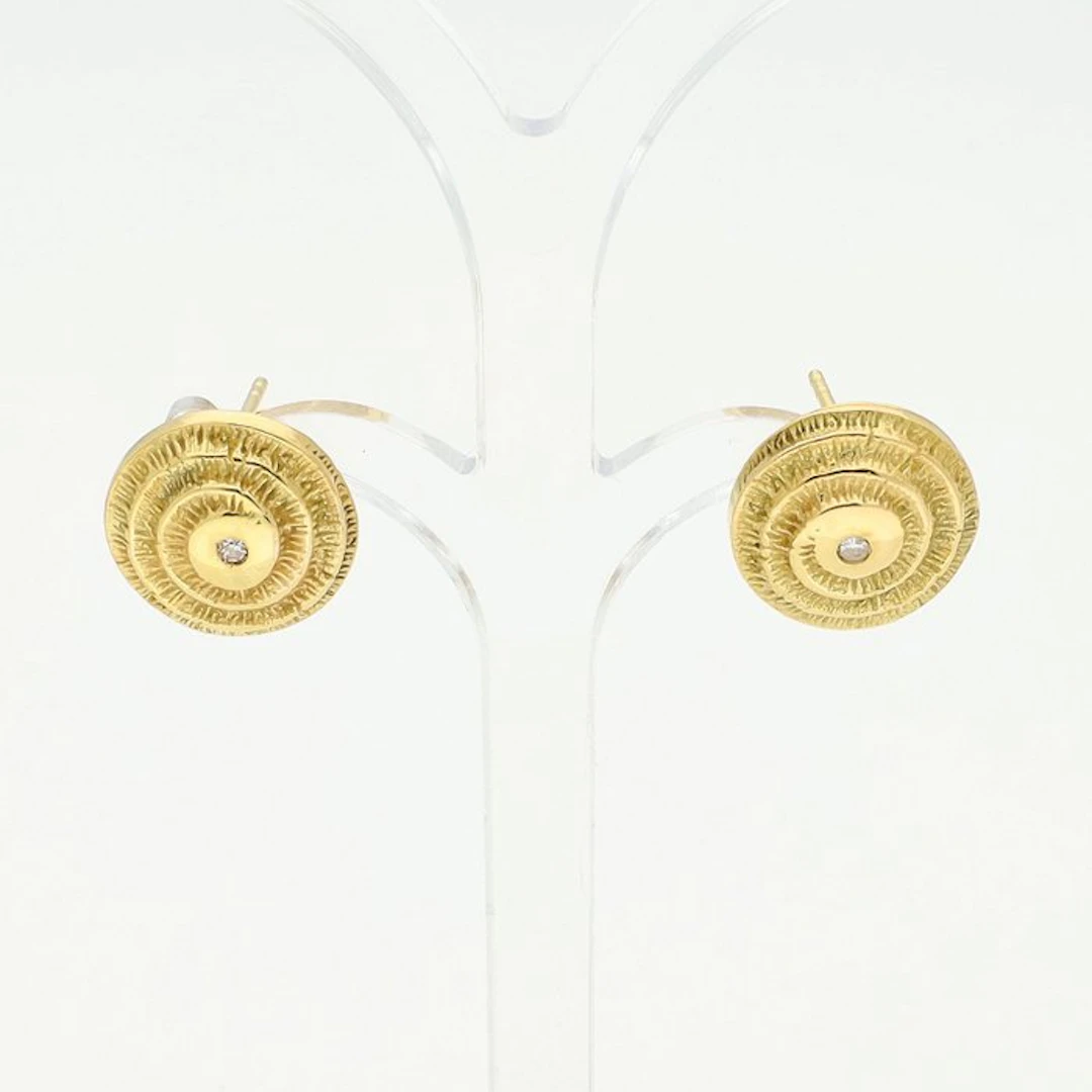 Earrings - 18 kt. Yellow gold Diamond (Natural)
