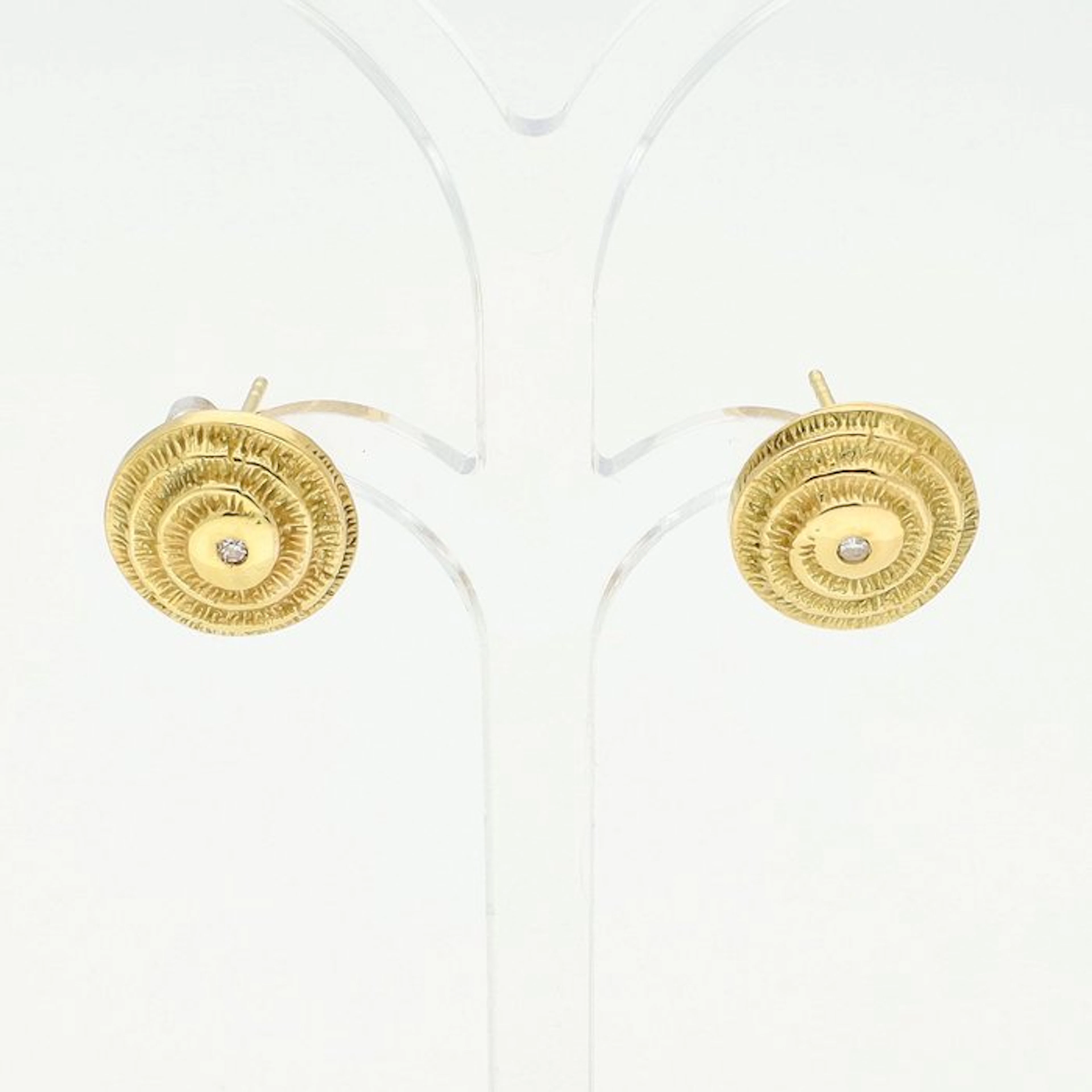 Earrings - 18 kt. Yellow gold Diamond (Natural)