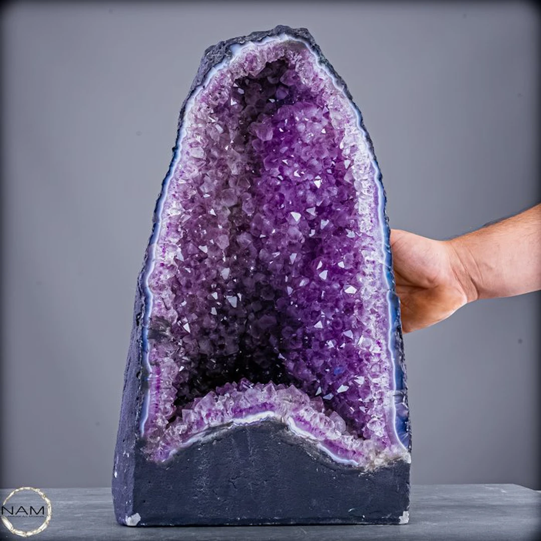 Natural (18 kg) multi-agate amethyst druzy from Uruguay –...