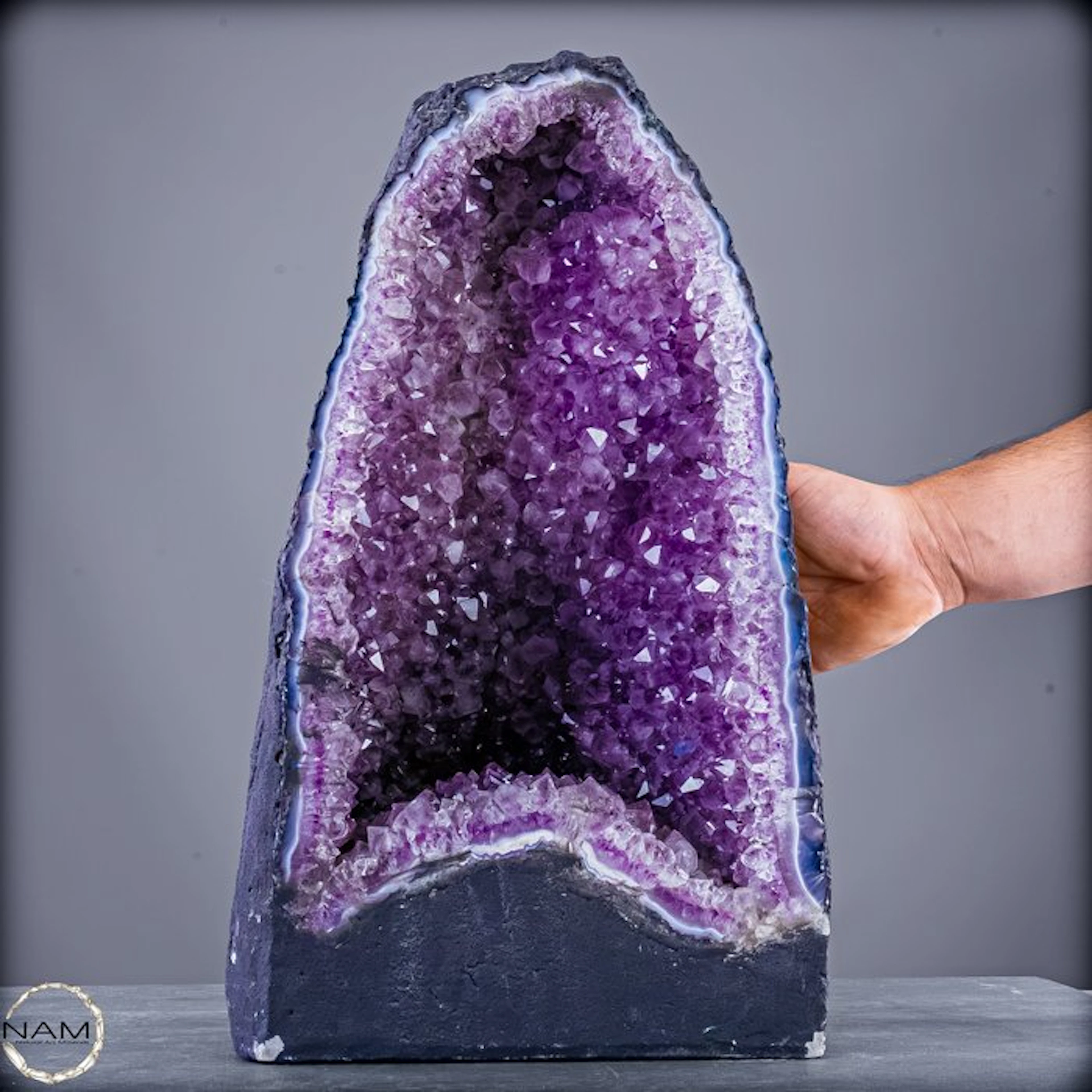 Natural (18 kg) multi-agate amethyst druzy from Uruguay –...
