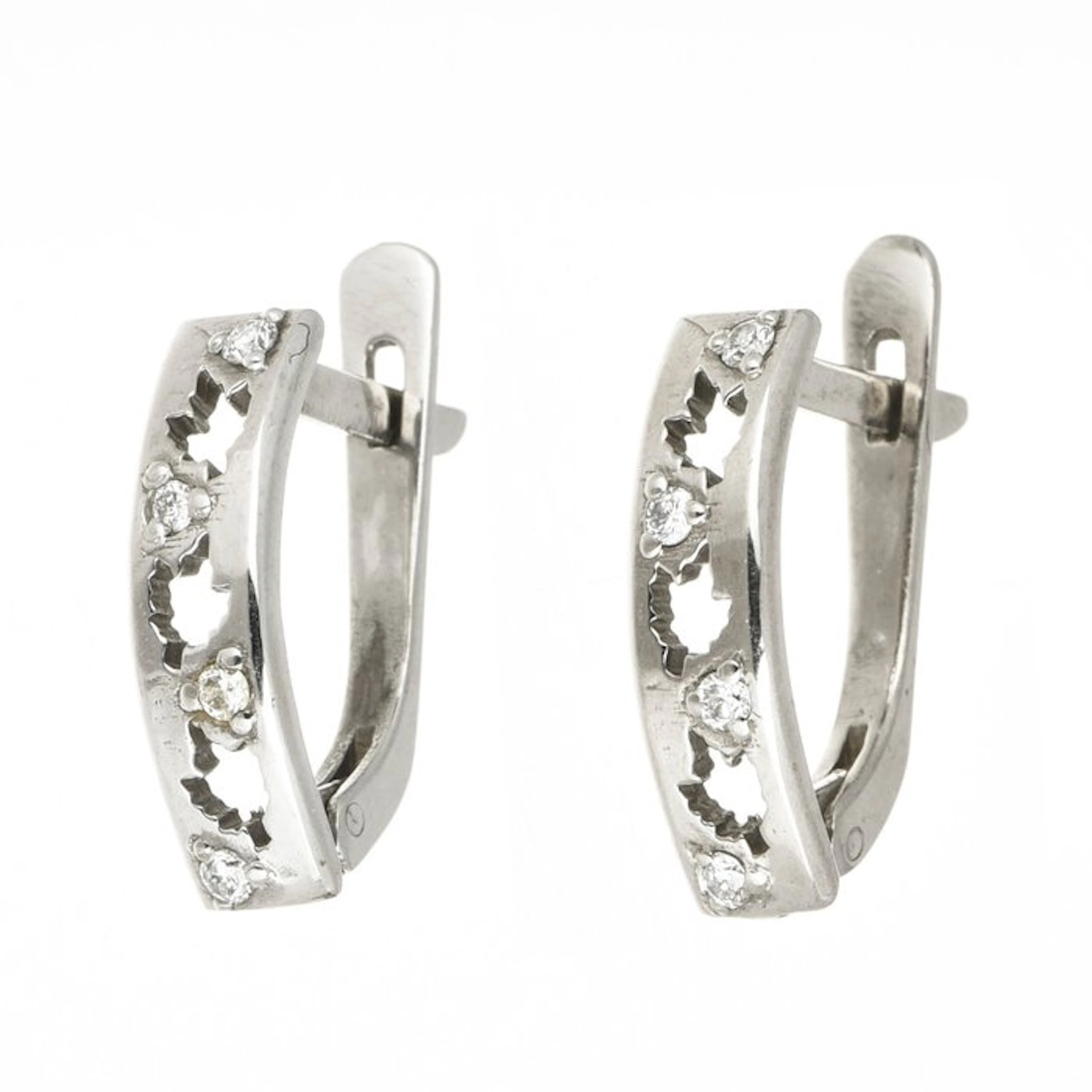 Earrings - 14 kt. White gold Diamond (Natural)
