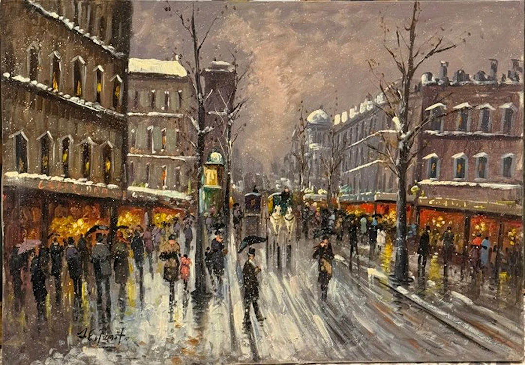 European school (XX) - Nevicata a Parigi