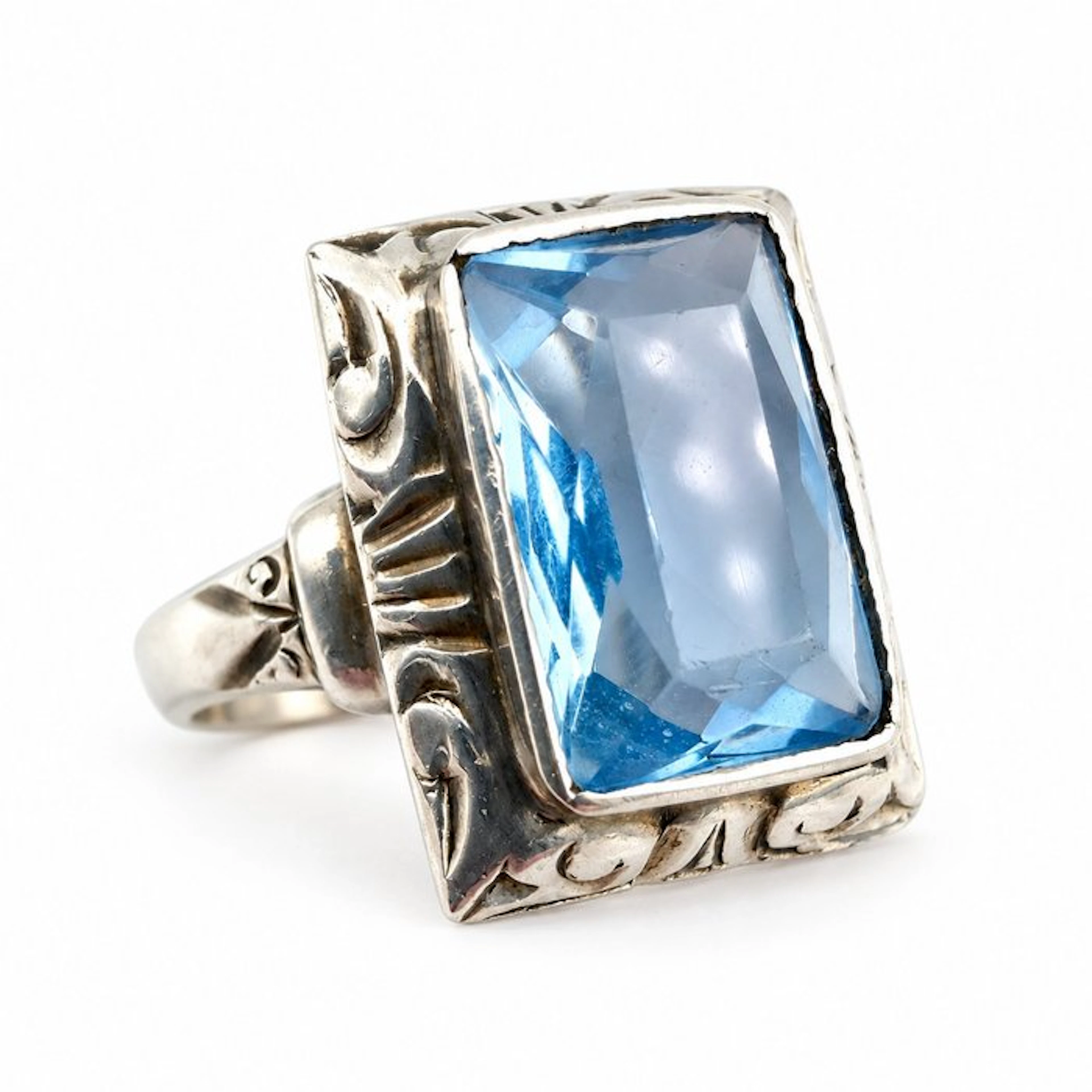 No reserve price - Ring Silver - Art Deco ca. 1940s