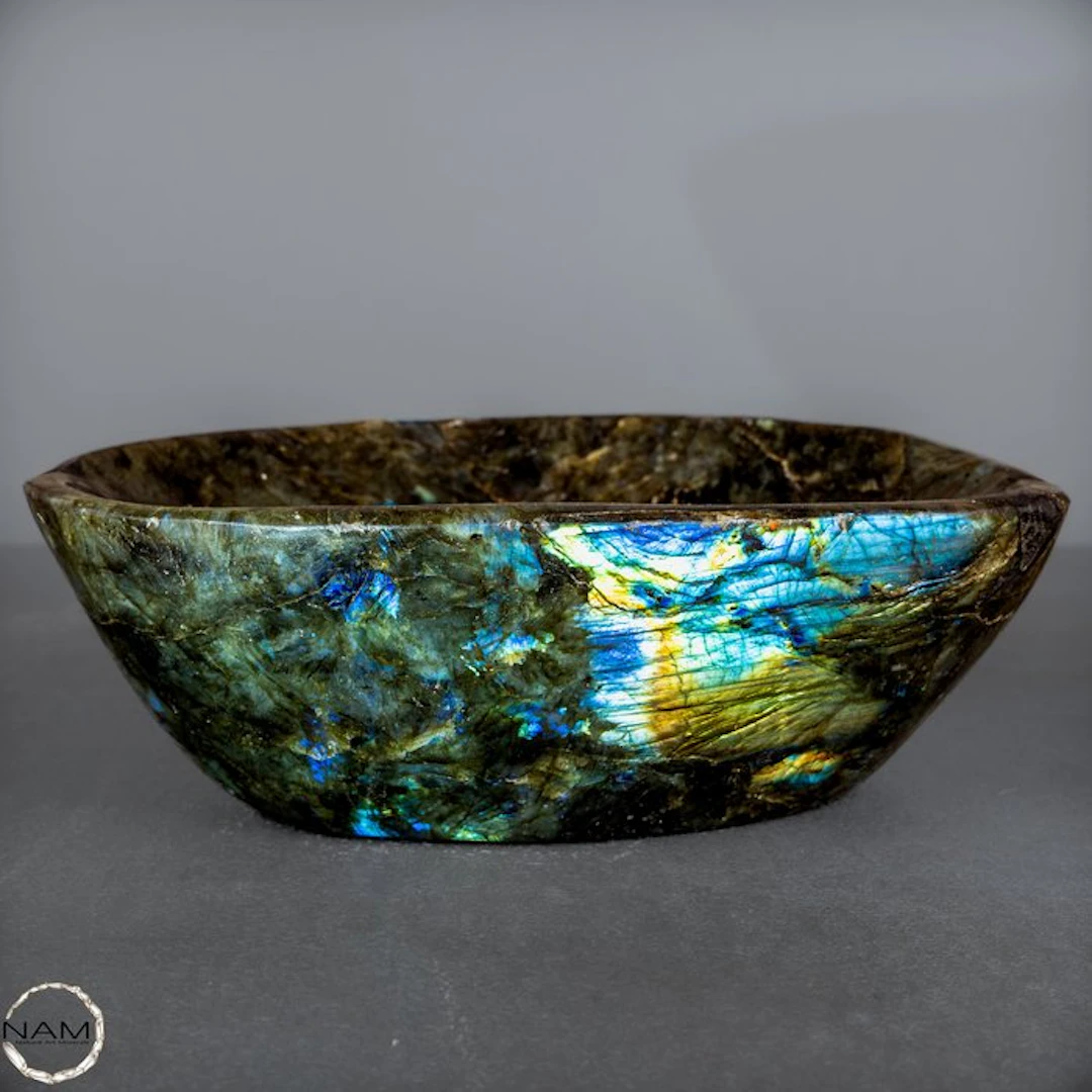 Natural labradorite shell – even more intense blue...
