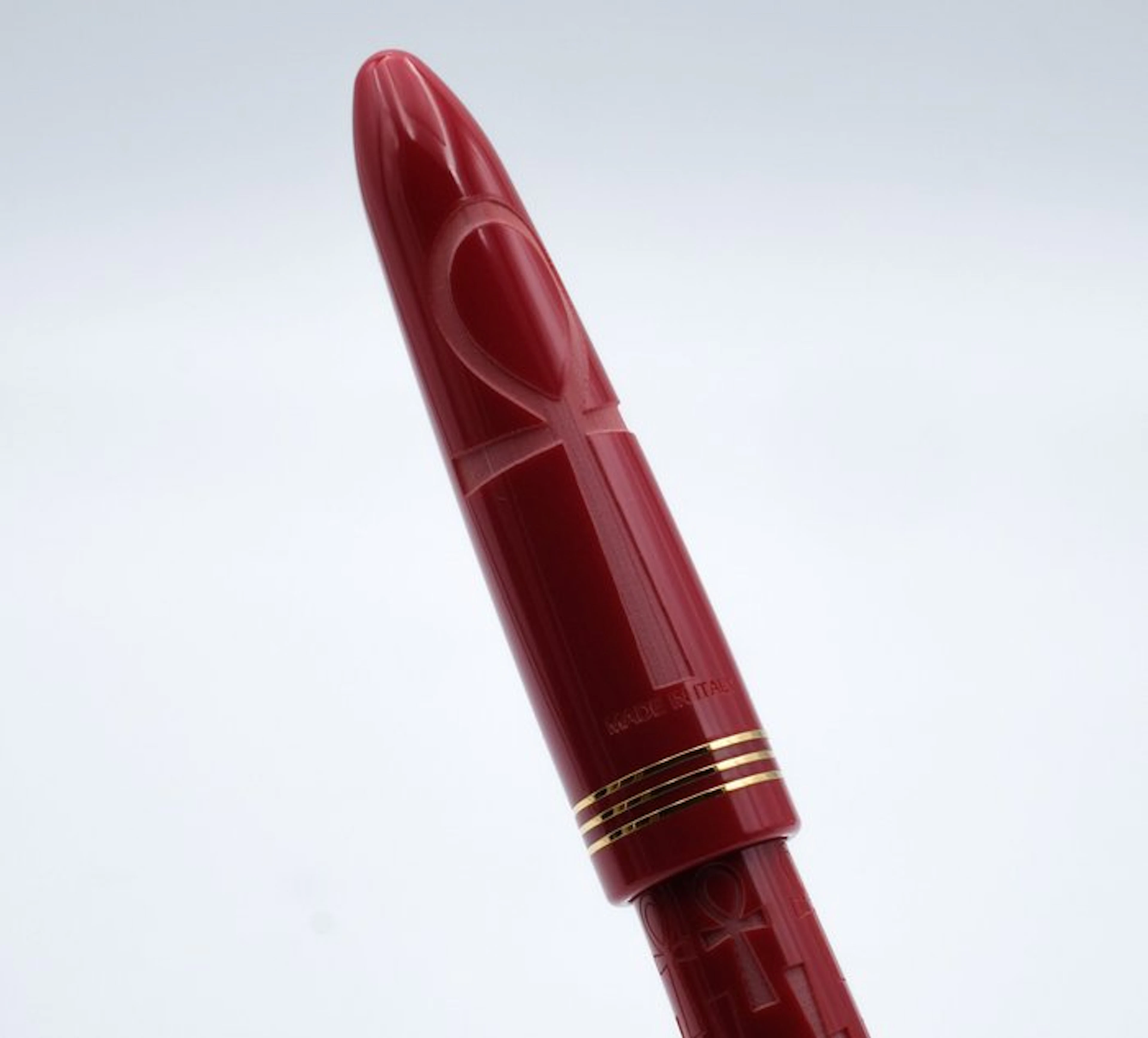 Tibaldi - Bononia - Ankh - Red F - Gold Plated - (TBBURG3) - Roller ball pen