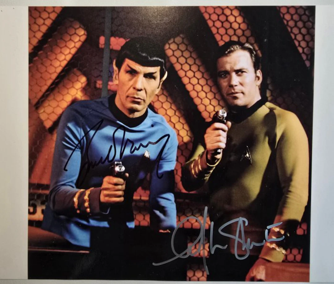 Leonard Nimoy and William Shatner - Handsigned Photo with COA