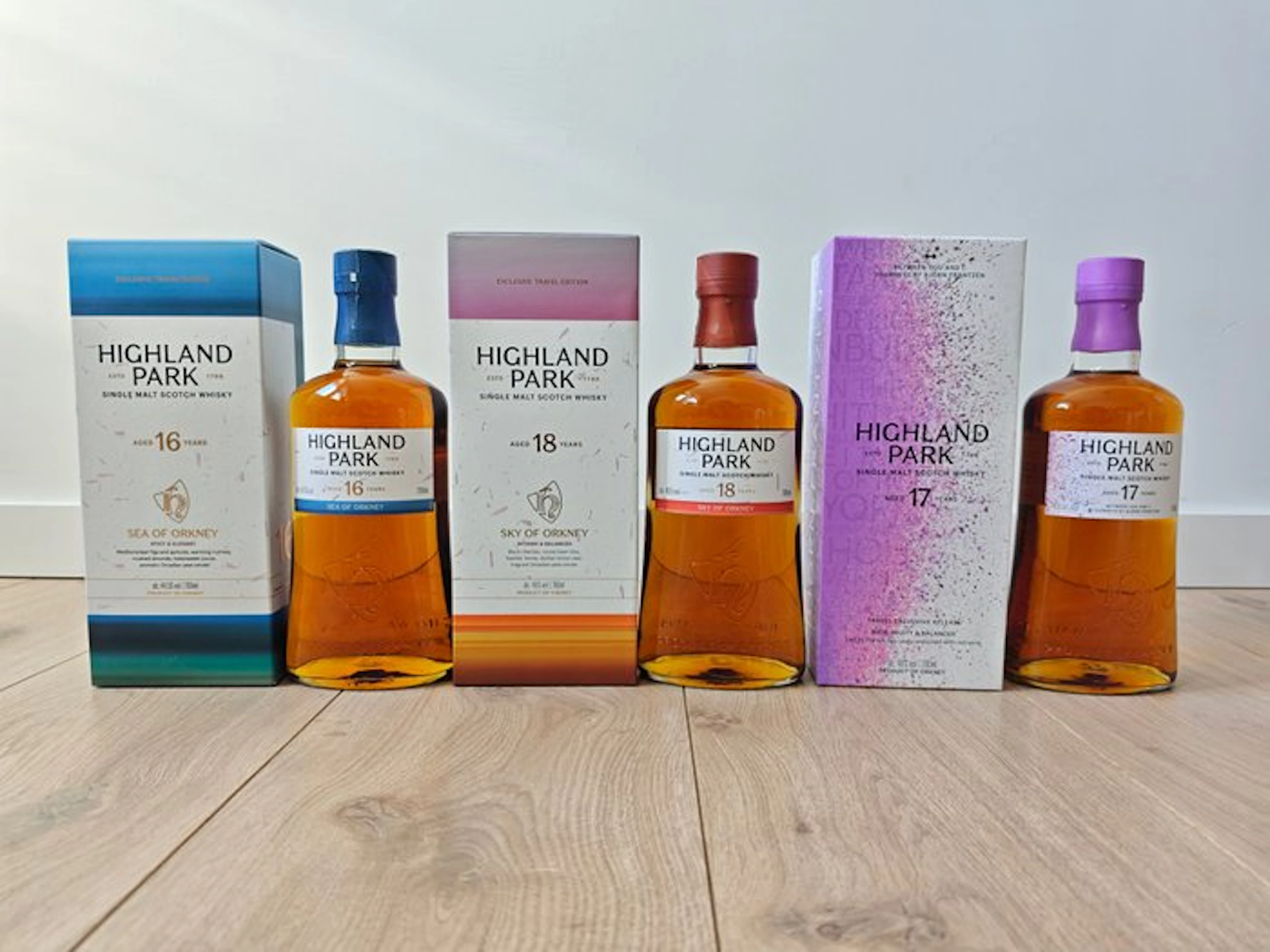 Highland Park 16yo Sea of Orkney - 17yo - 18yo Sky of Orkeny - 70cl - 3 bottles