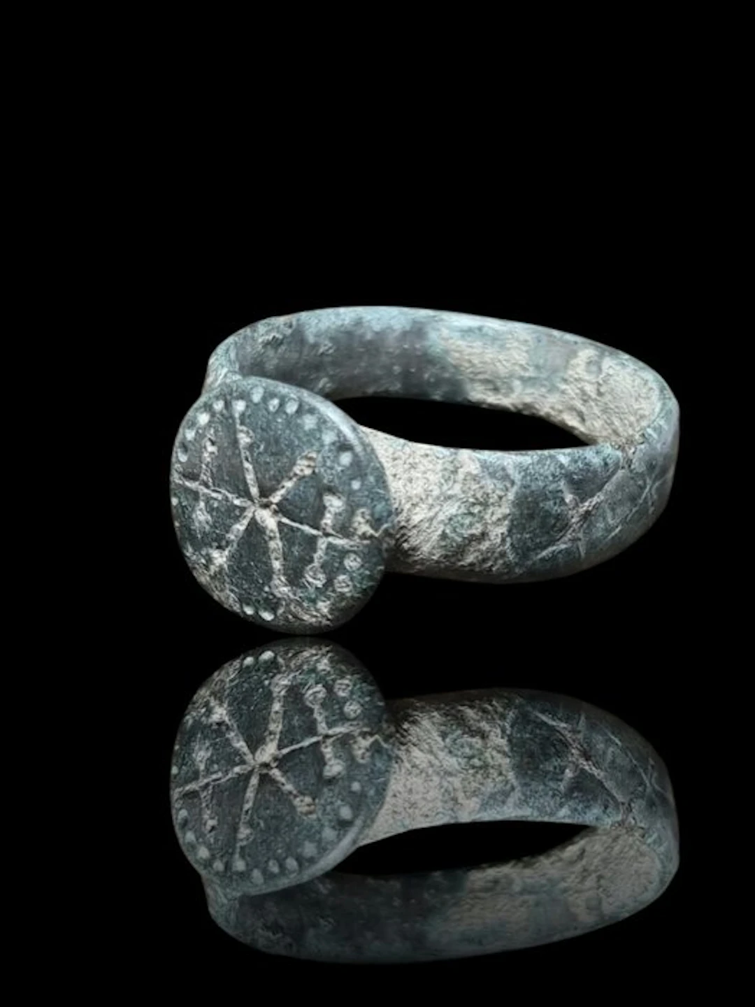 Ancient Roman Bronze Top Rare IXI Seal Ring