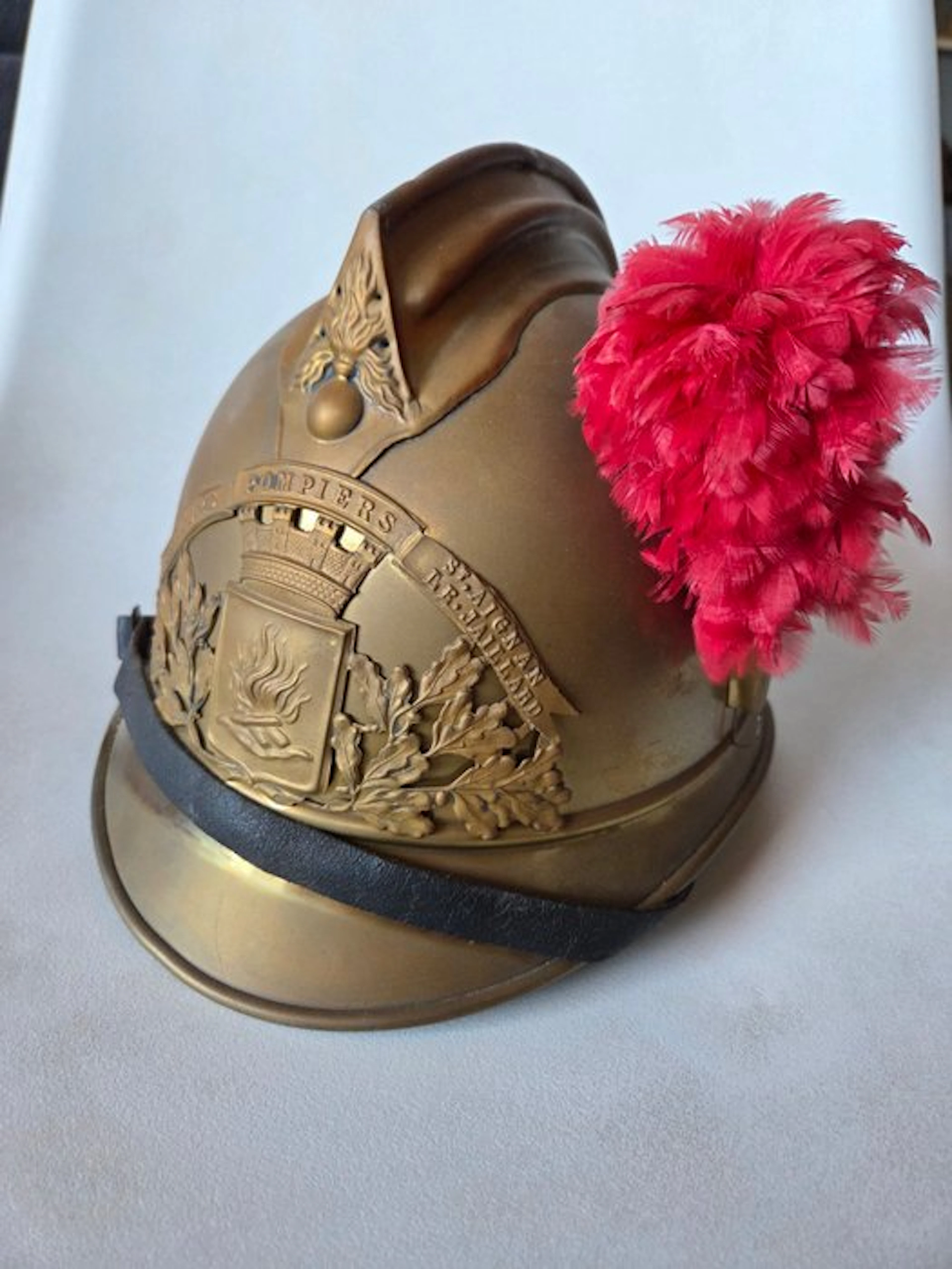 France - Military helmet - French brass firefighter's helmet, model 1895.