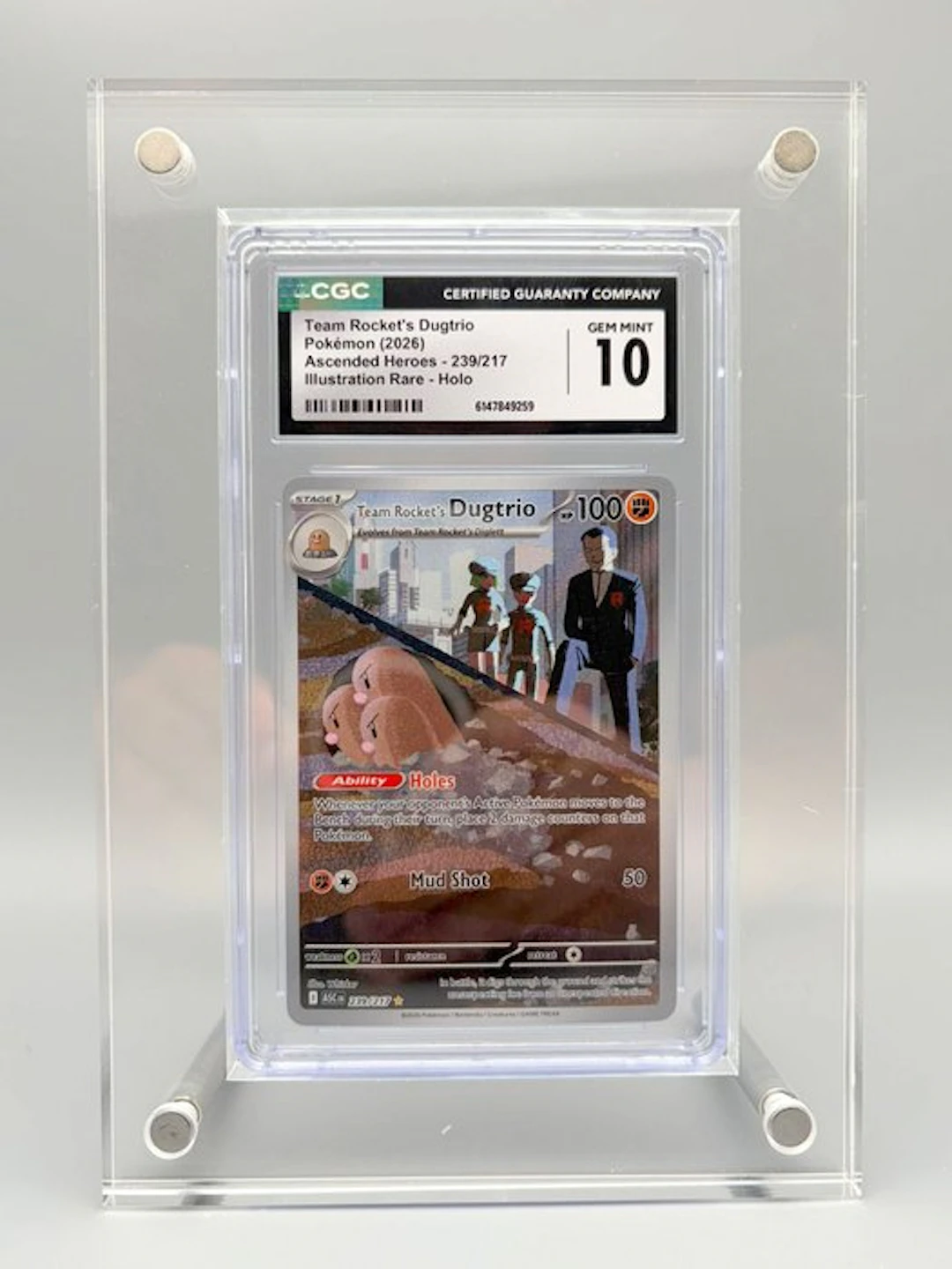 Pokémon Graded card - Team Rocket's Dugtrio - Ascended Heroes - 239/217