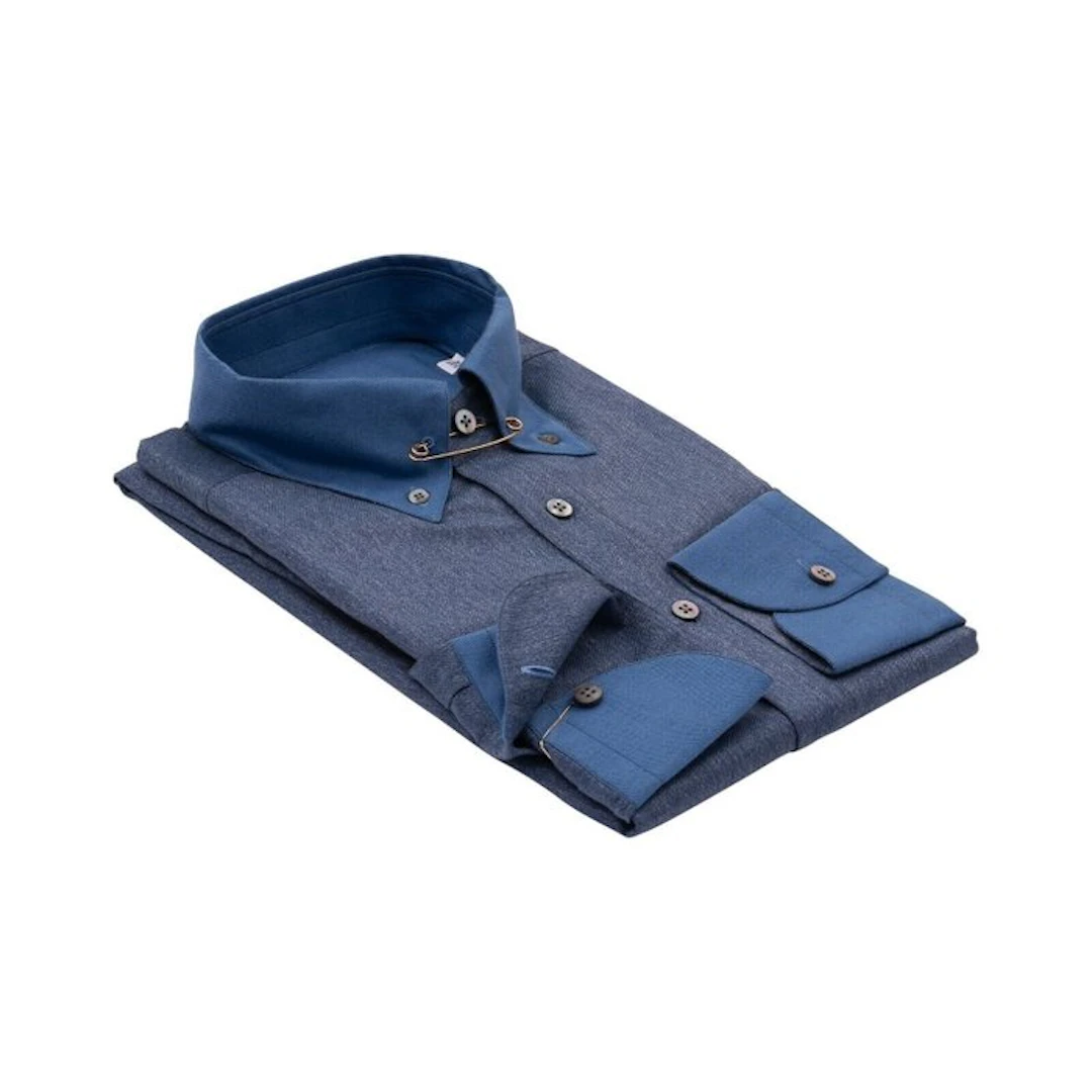 LUXURY MAROL BOLOGNA - Size 15.5 - 39 - Denim Shirt Blue...