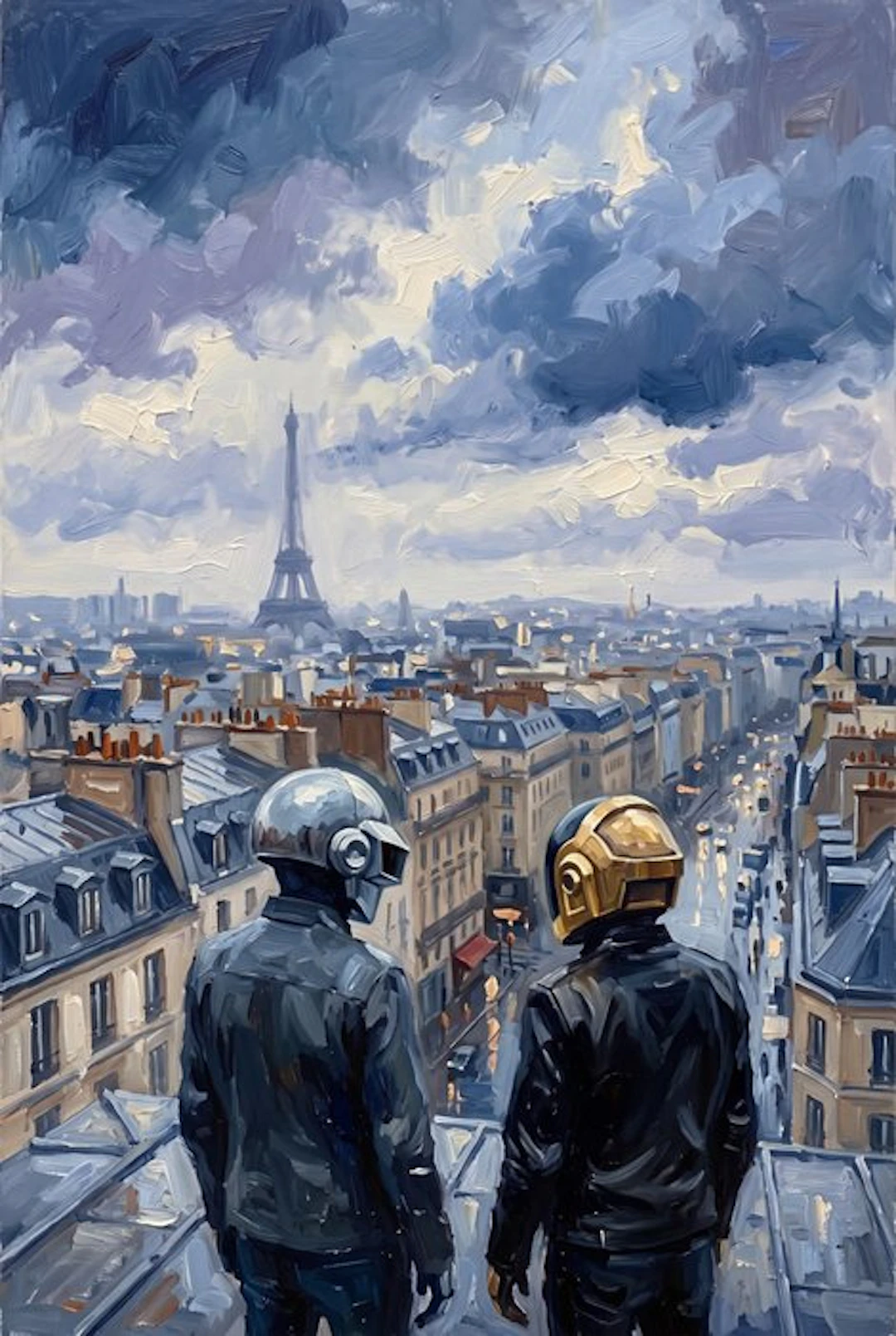 MEDSAN - Daft Punk Over the Paris Rooftops (パリの屋根の上のダフト・パンク) - UNIQUE WORK