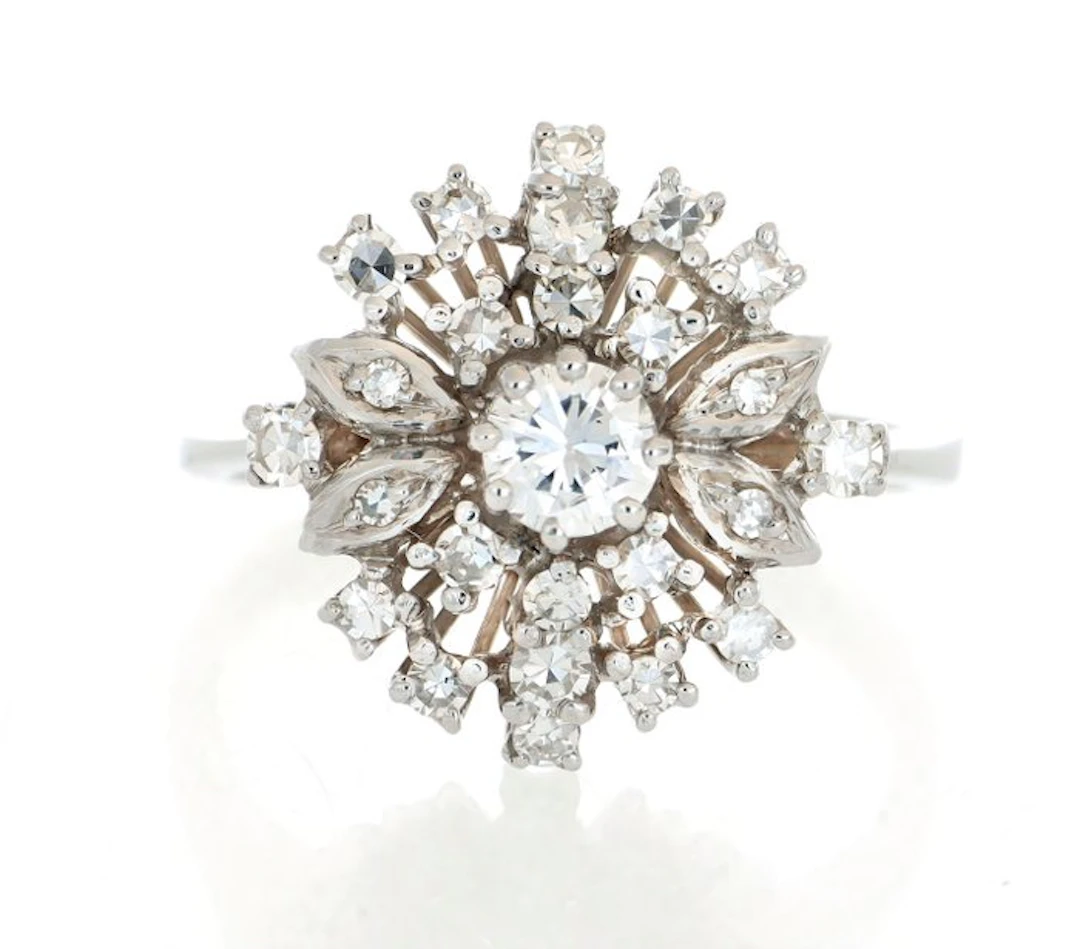 No reserve price - Ring - 18 kt. White gold - 0.50ct. tw. Diamond (Natural)