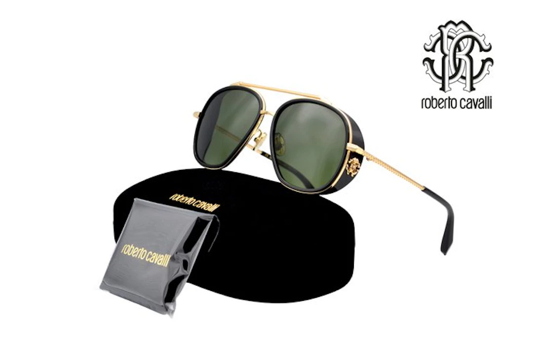 Roberto Cavalli - SRC008 by De Rigo - Gold Metal Snake...
