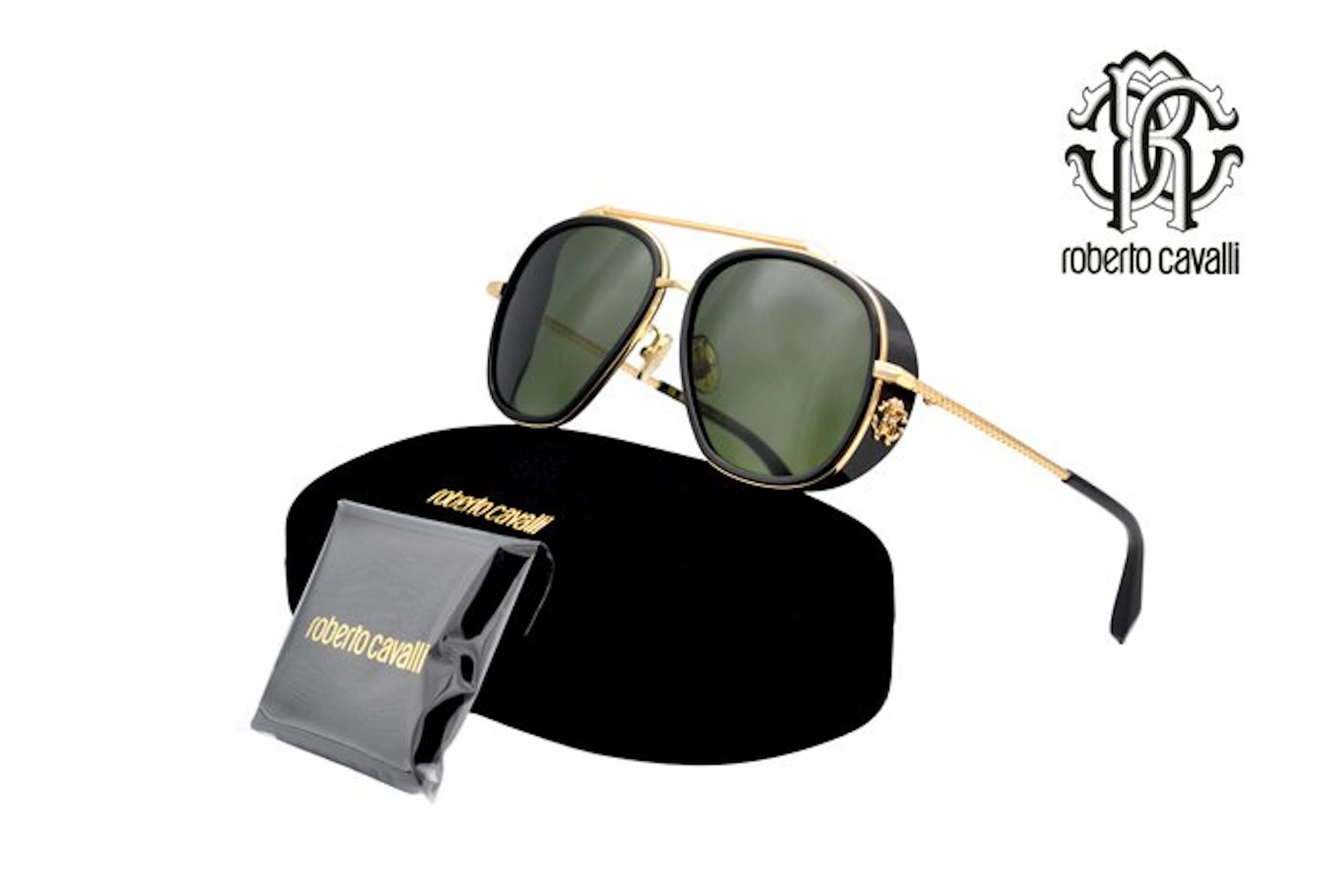 Roberto Cavalli - SRC008 by De Rigo - Gold Metal Snake...