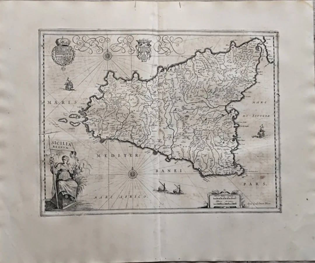 Italy - Topographic survey of the Territory of Sicily...