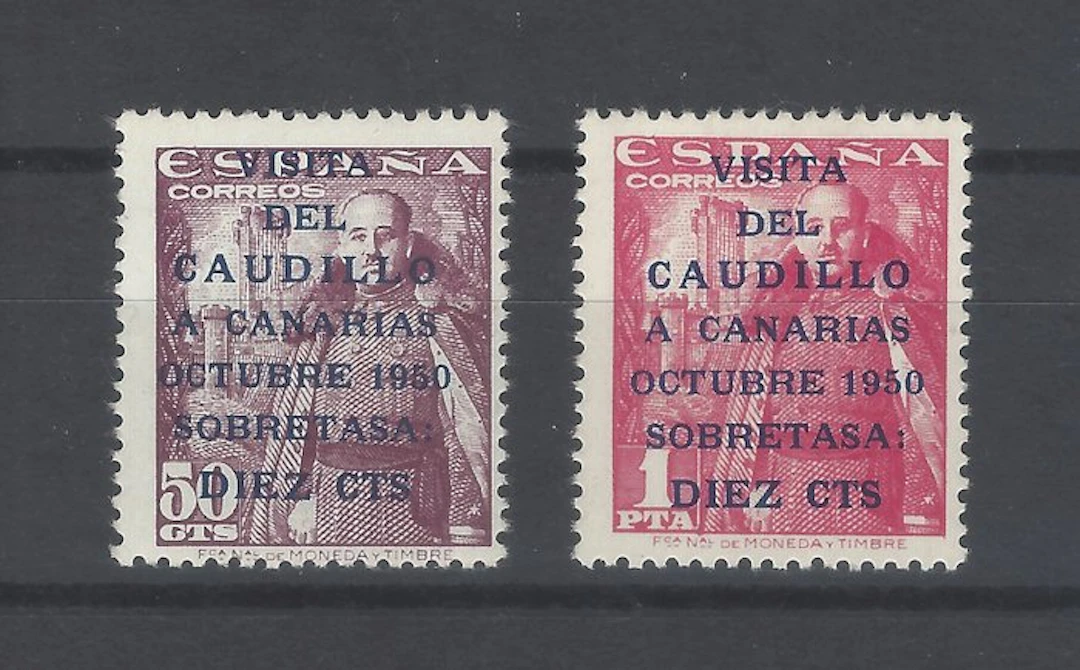 Spain 1951 - Caudillo to the Canary Islands: complete series - Edifil 1088/89