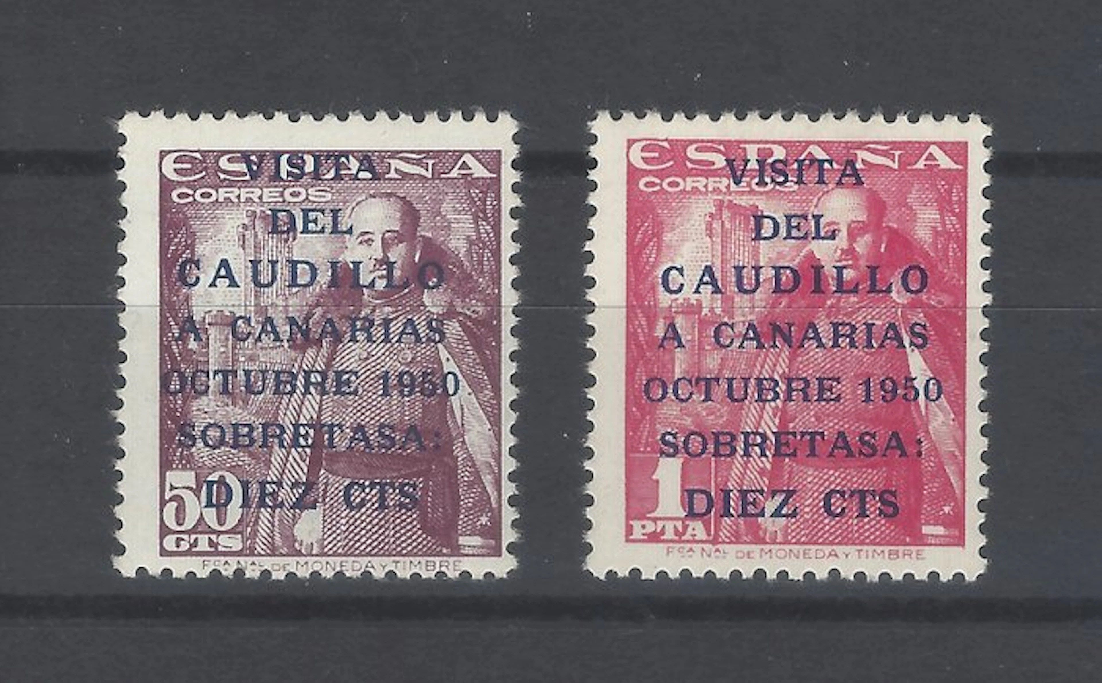 Spain 1951 - Caudillo to the Canary Islands: complete series - Edifil 1088/89