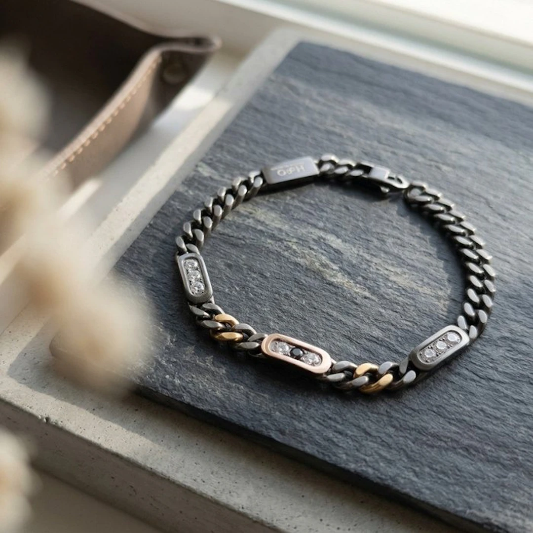 Diamond - 18 kt. - Steel, Yellow gold - Bracelet - Italian Manufacturing