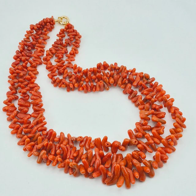Coral - Silver, Gold-plated - Necklace - CORALLO MEDITERRANEO