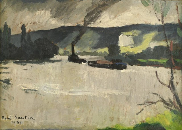 René Sautin (1881-1968) - La Seine au Val Saint Martin