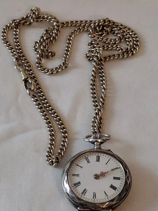 Silver - Watch necklace - Wall clock /-+ chain