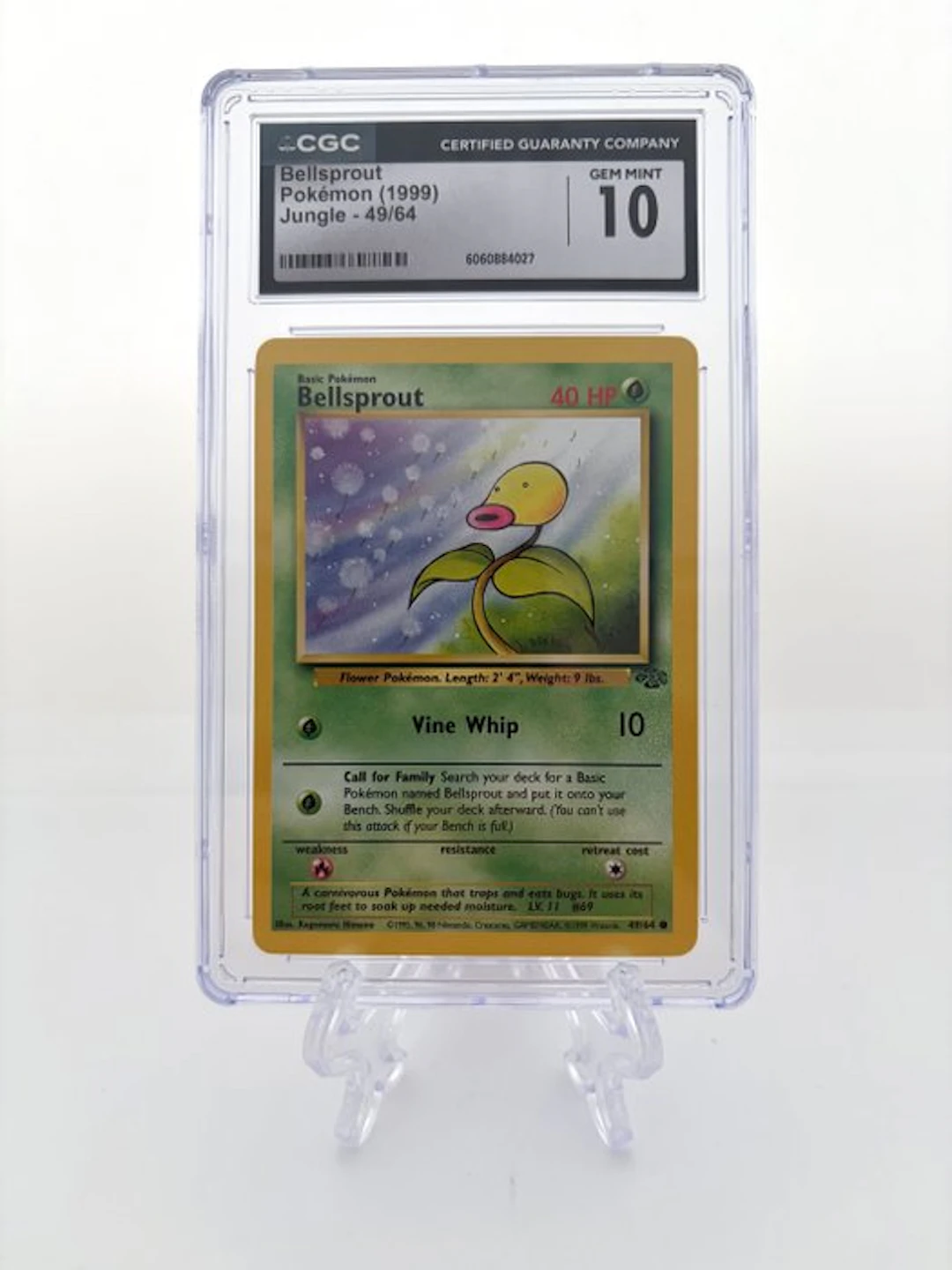 Pokémon - 1 Graded card - Bellsprout - Jungle - 49/64 - 1999 - CGC 10