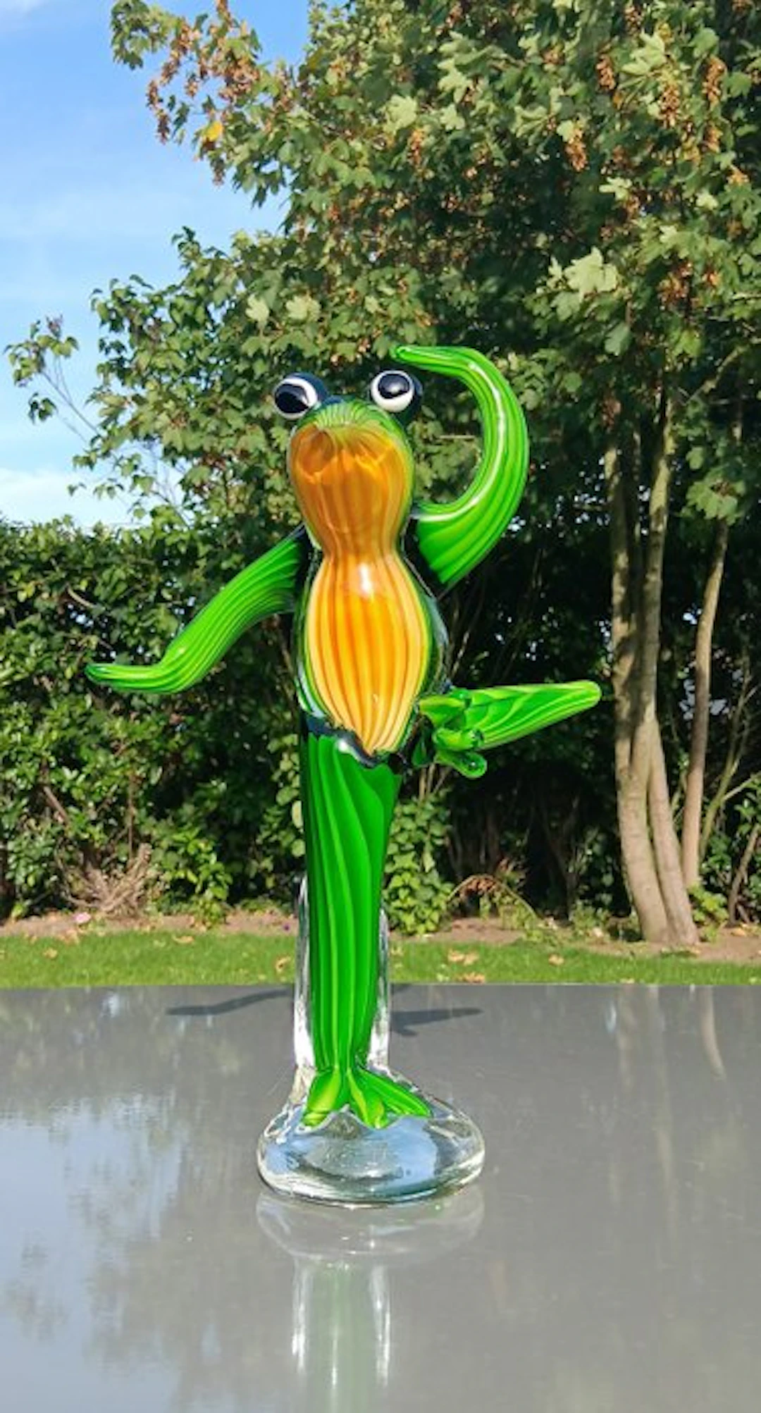 Handgemaakt kikker design - Sculpture, Glasgeblazen kikker - 39 cm - Glass