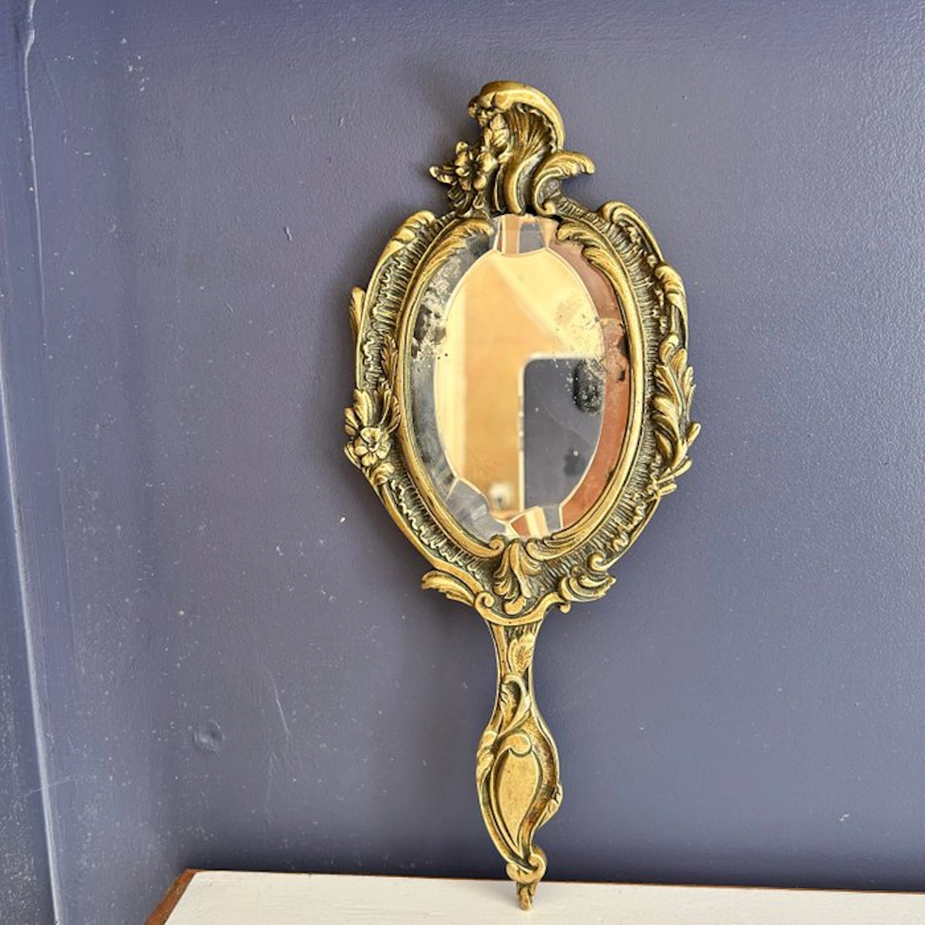 Hand mirror - Gilt bronze