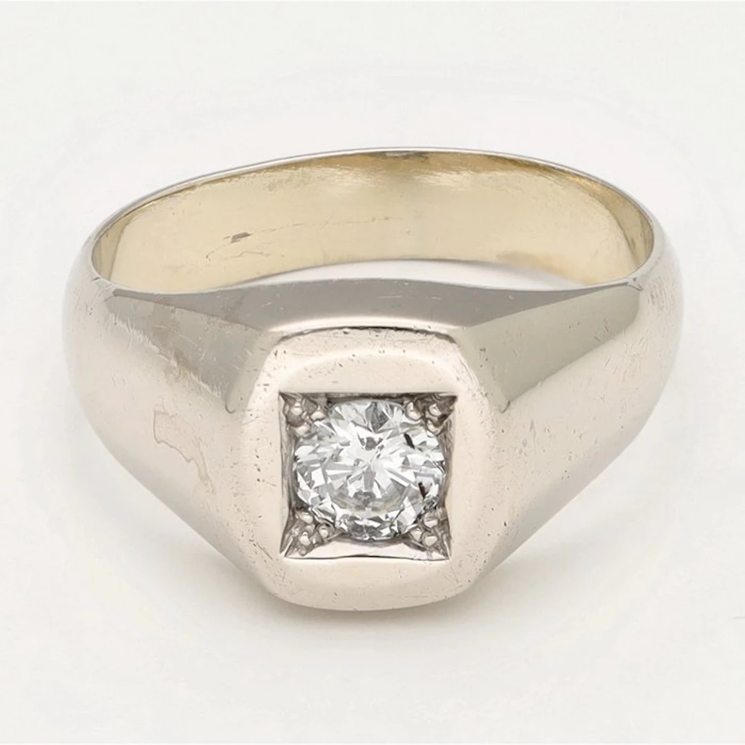 Ring - 18 kt. White gold Diamond (Natural) - Solitair