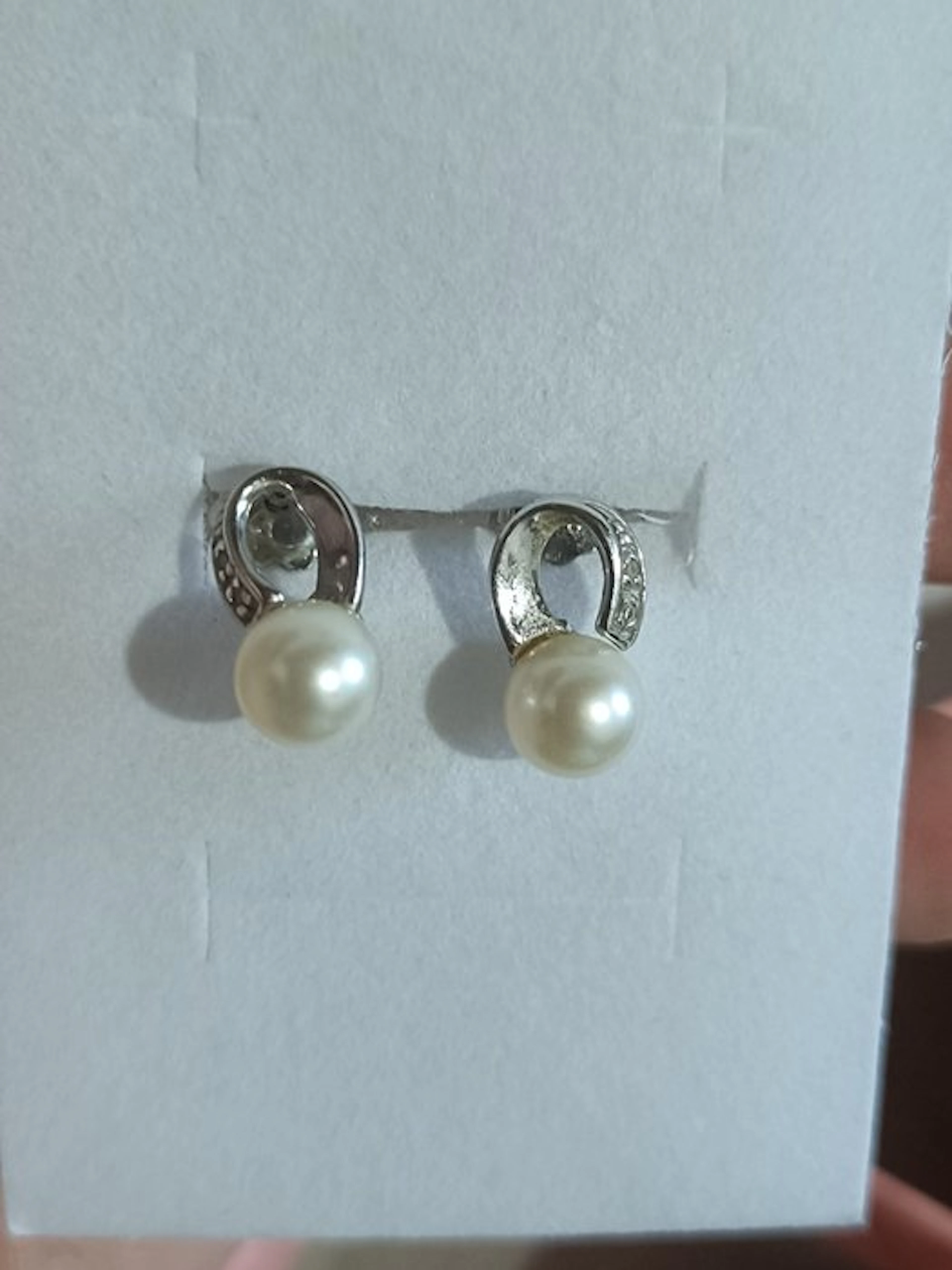 Earrings - 18 kt. White gold Pearl - Diamond