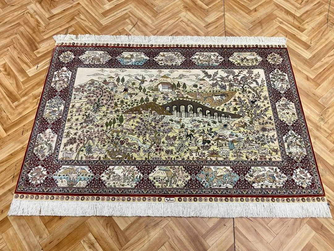 China, Hereke - Carpet - 140 cm - 93 cm - silk carpet