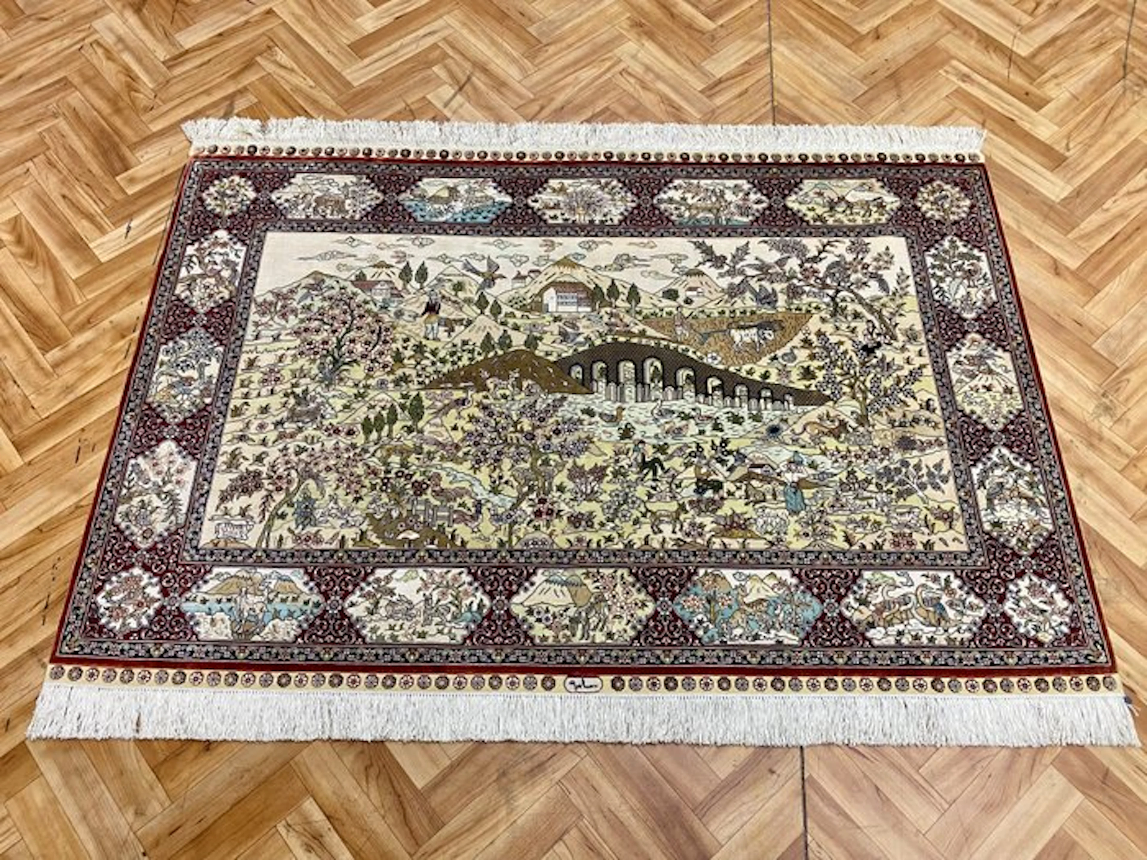 China, Hereke - Carpet - 140 cm - 93 cm - silk carpet