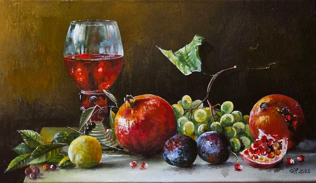 Alexander Nakonechnyi (XX-XXI) - Natura morta con frutta