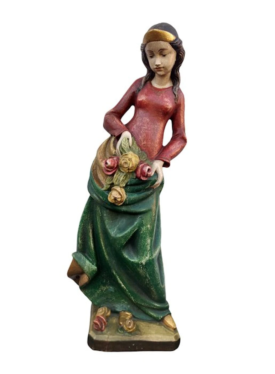 Carving, Hl. Elisabeth von Ungarn - Holzschnitzerei - 56 cm - Wood